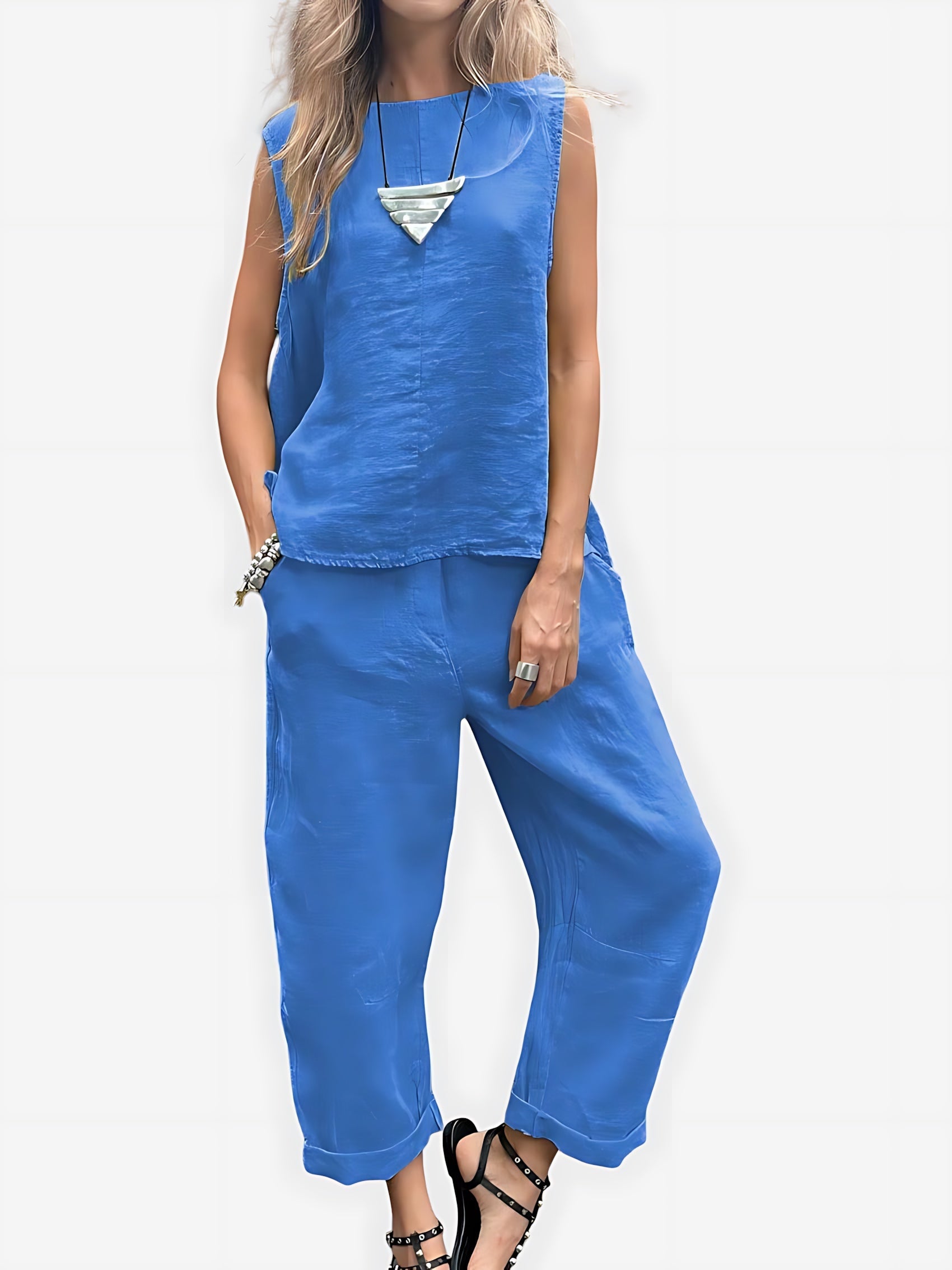 Cecilia – Tank Top and Cropped Wide Leg Pants Summer Set