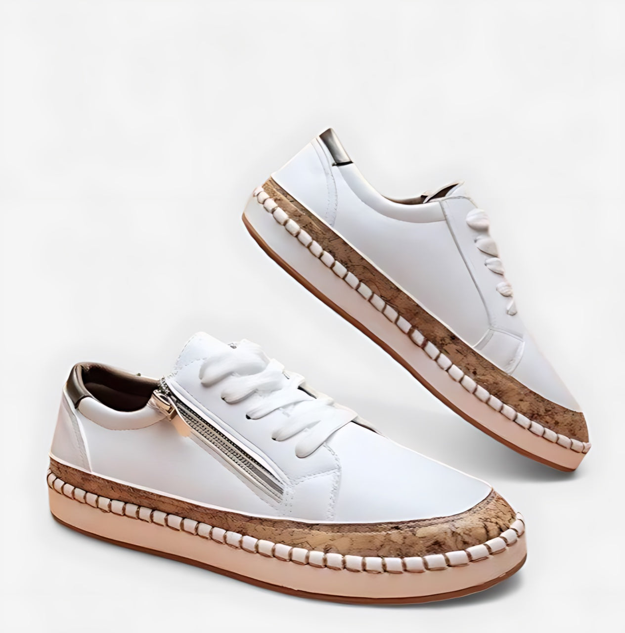Celeste – Floral Print Cork Sole Platform Sneakers
