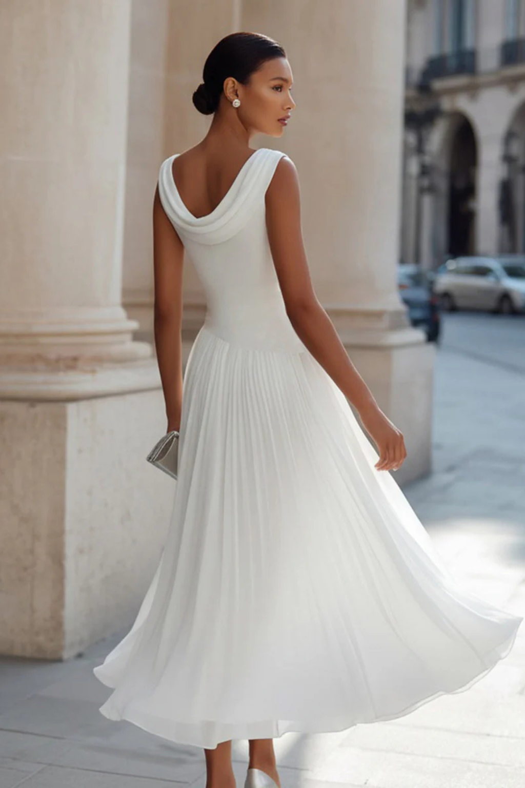 Maya – Pleated A Line Formal Maxi Dress