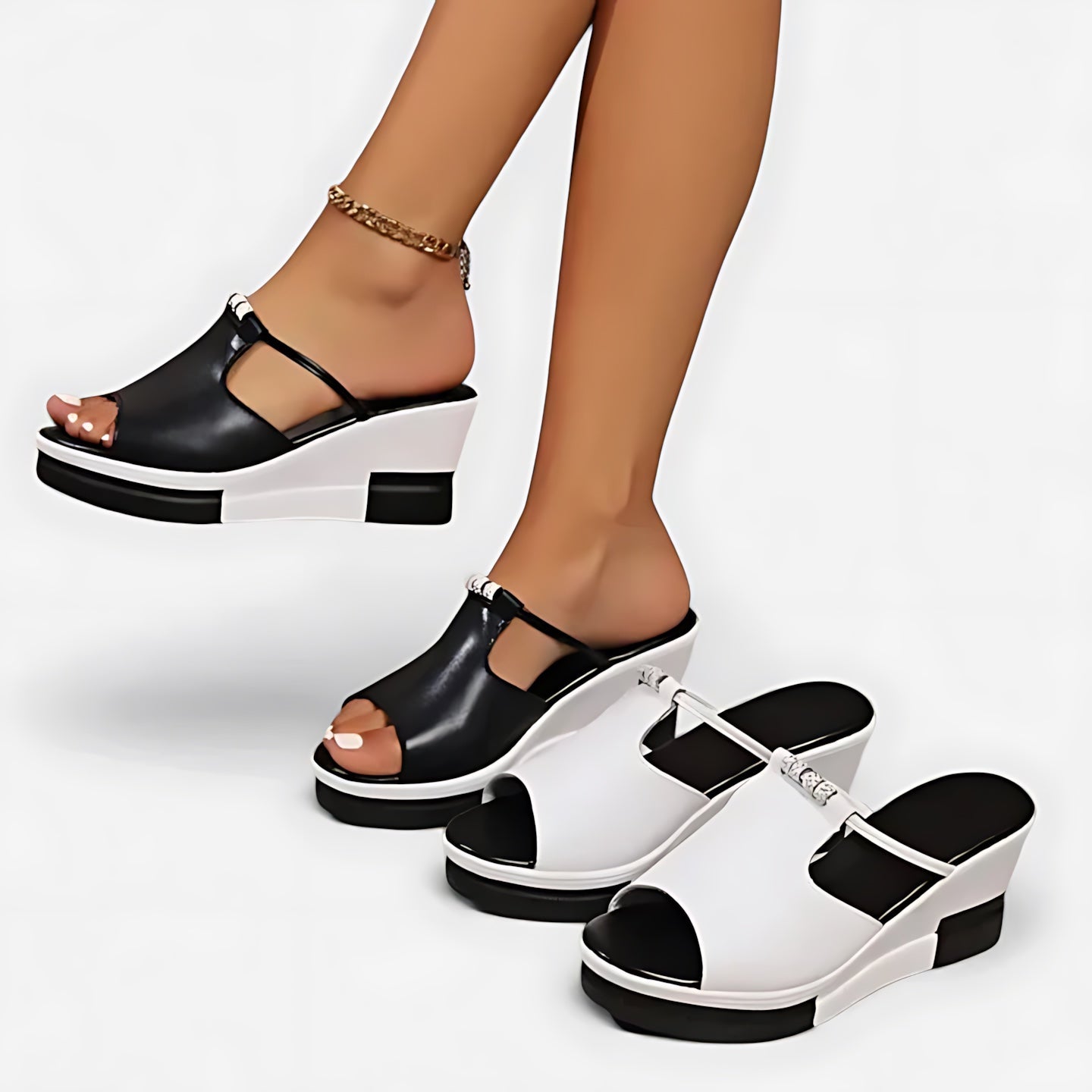 Charlie – Cutout Block Heel Platform Sandals