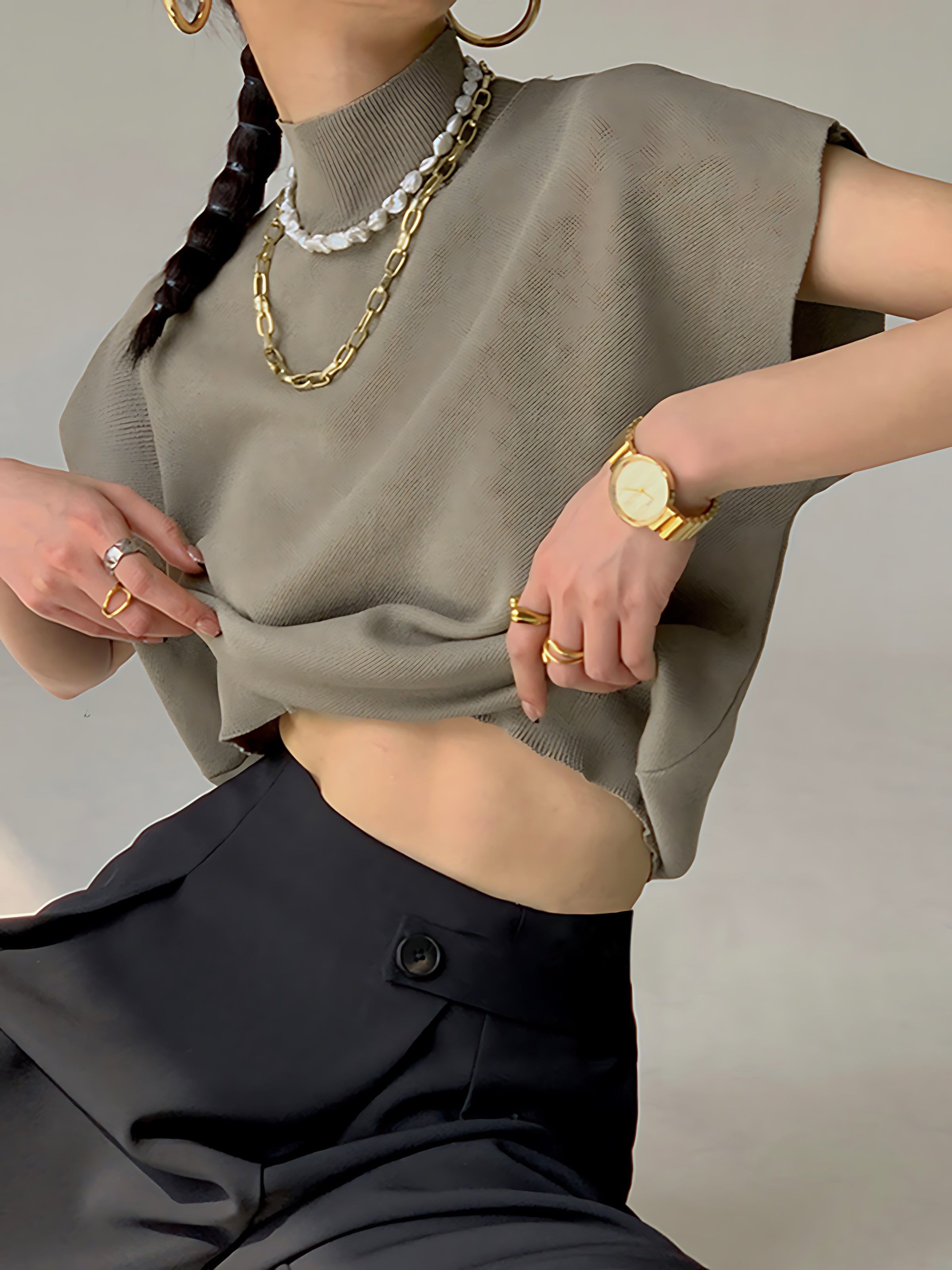 Charlie – Mock Neck Knit Top