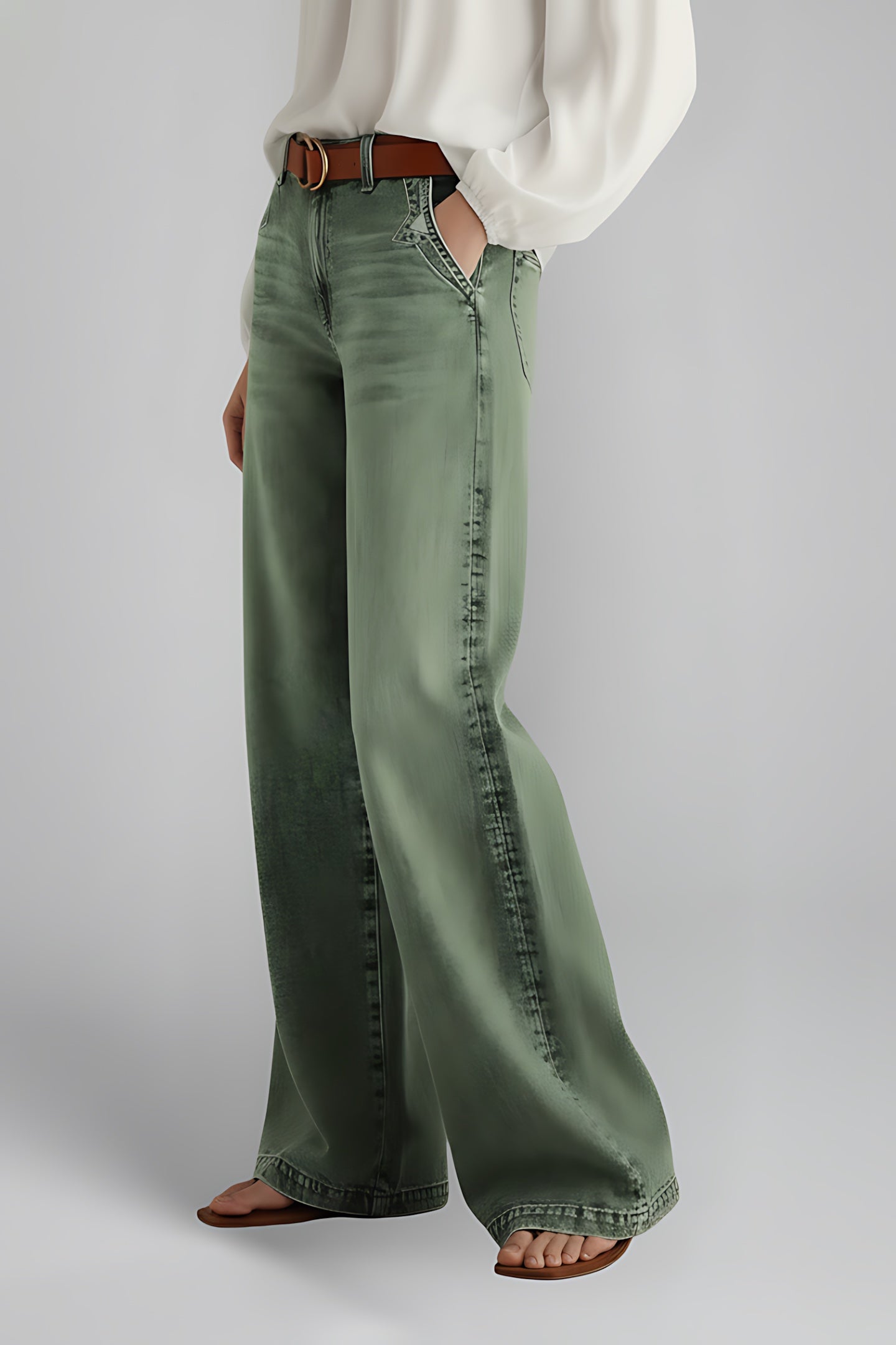 Charlotte – High Waist Cropped Wide Leg Jeans