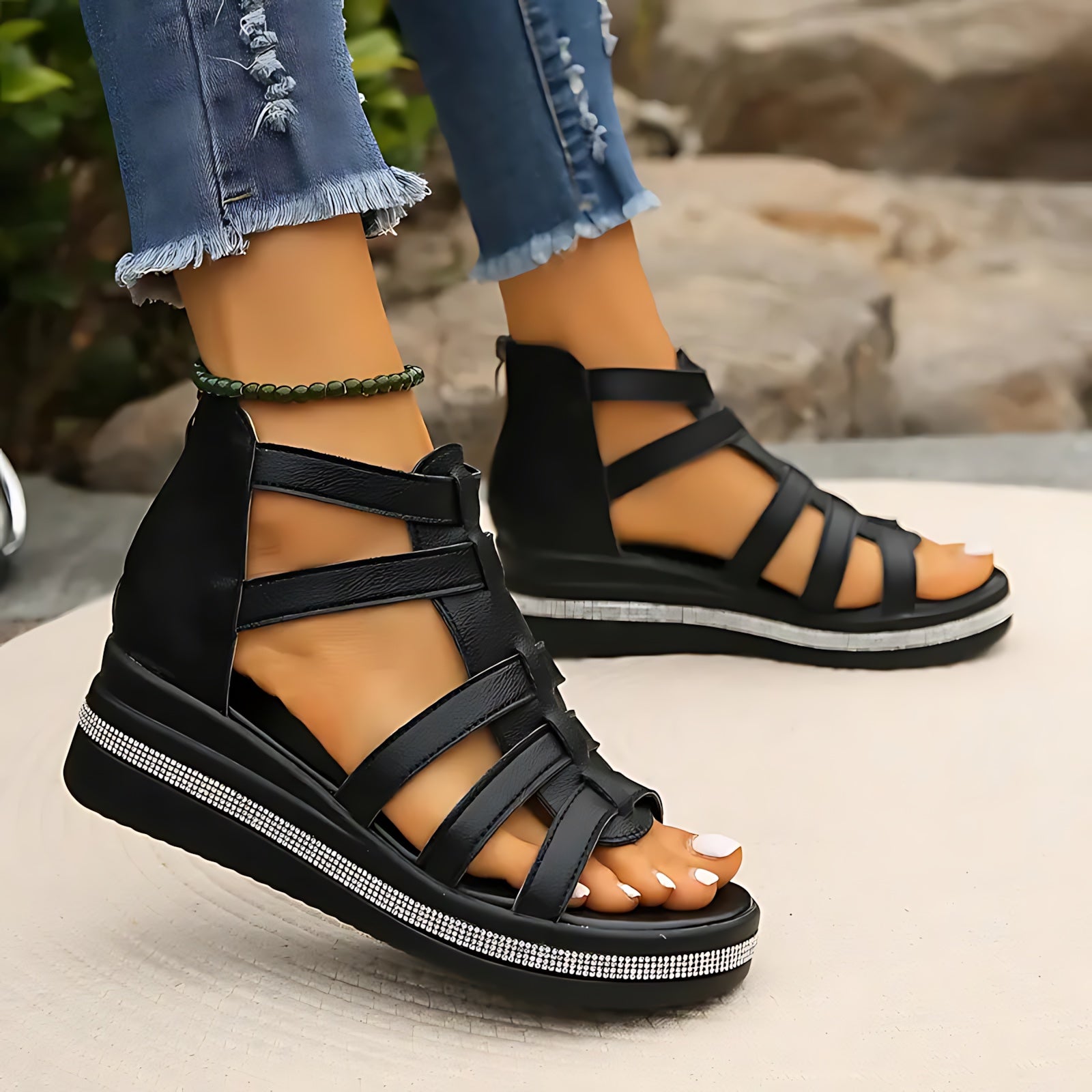 Charlotte – Strappy Gladiator Flat Sandals