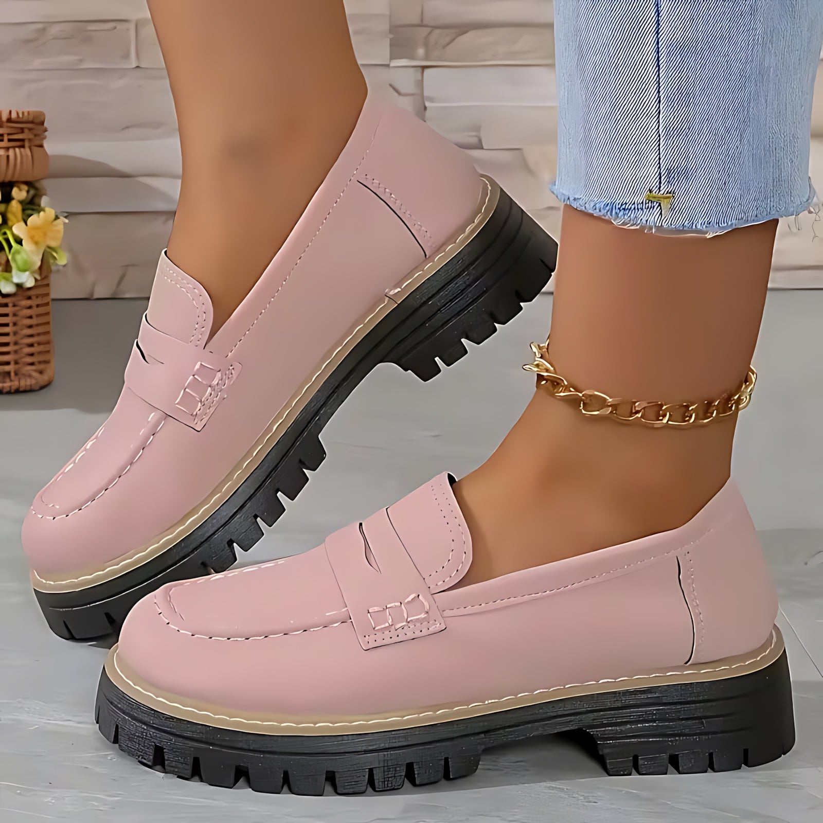 Claire – Chunky Lug Sole Platform Loafers