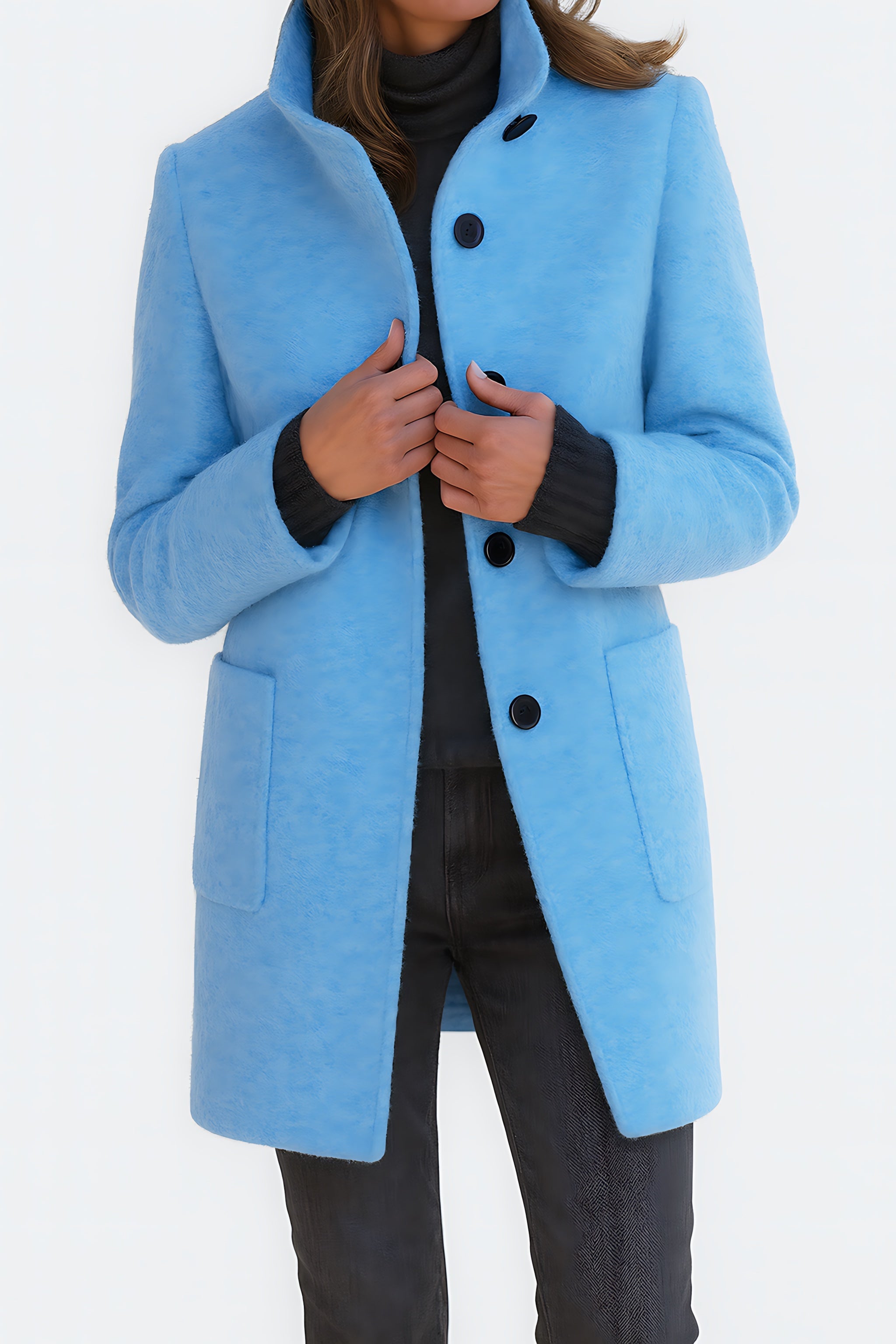 Claire – Single Breasted Mid Length Coat