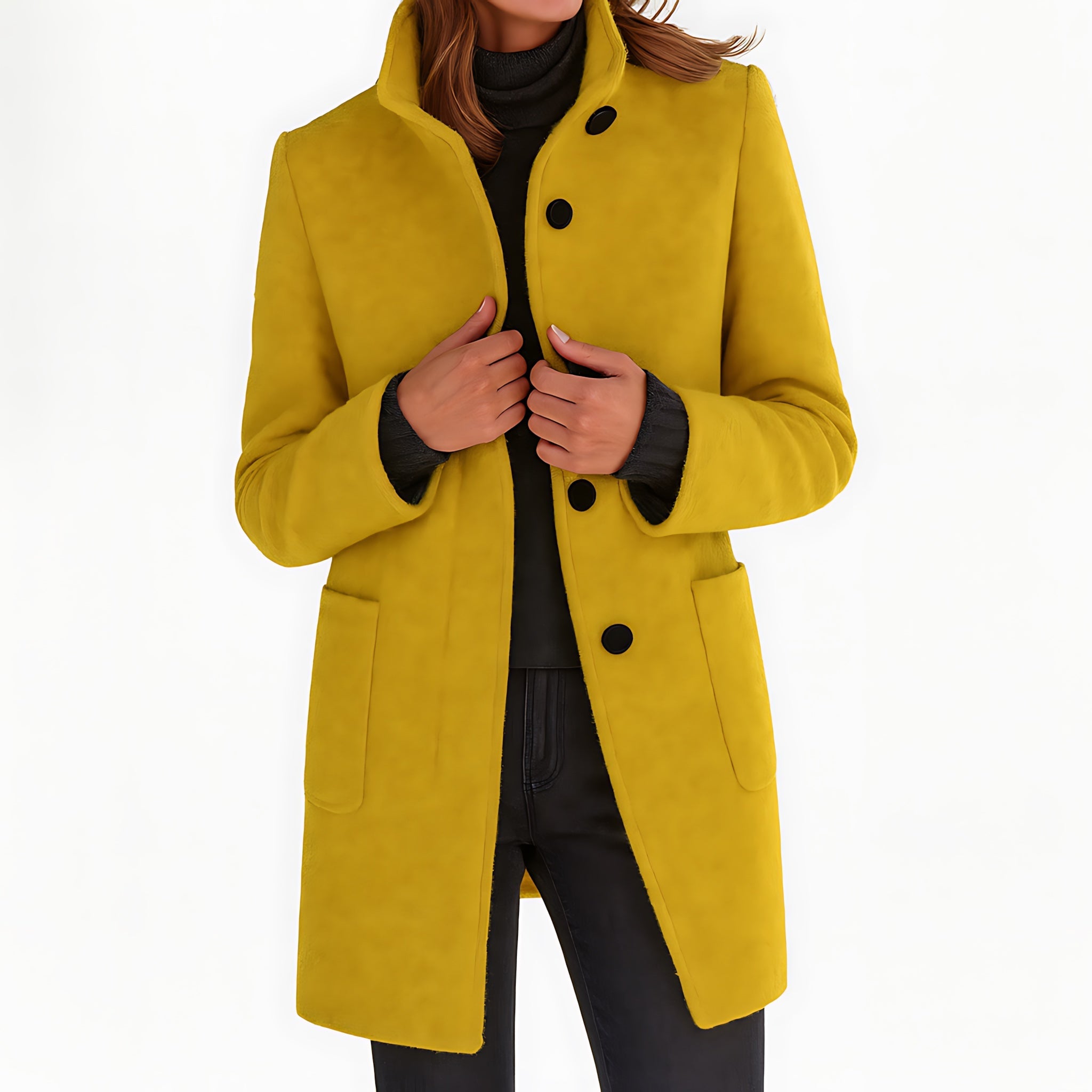Claire – Single Breasted Mid Length Coat