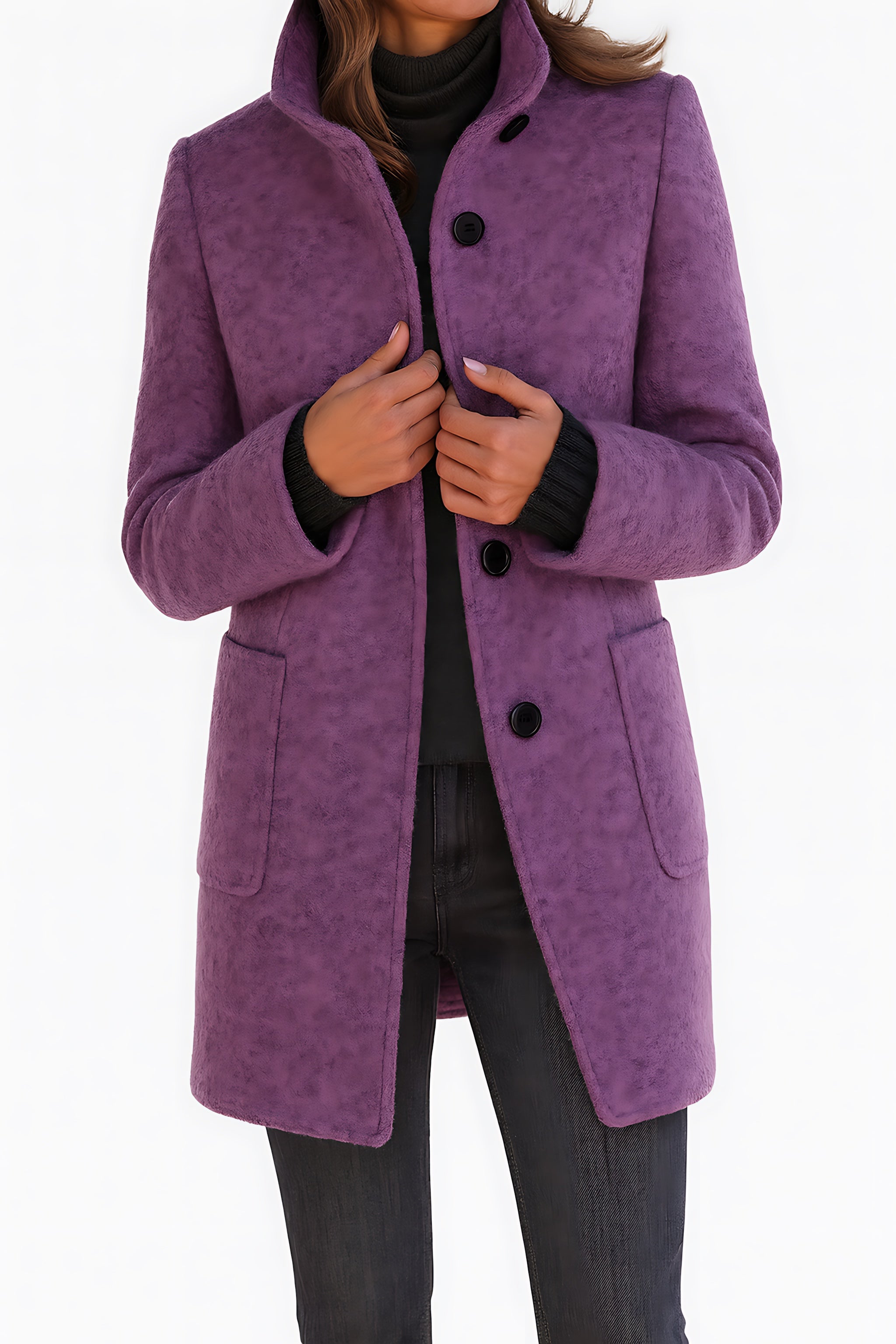 Claire – Single Breasted Mid Length Coat