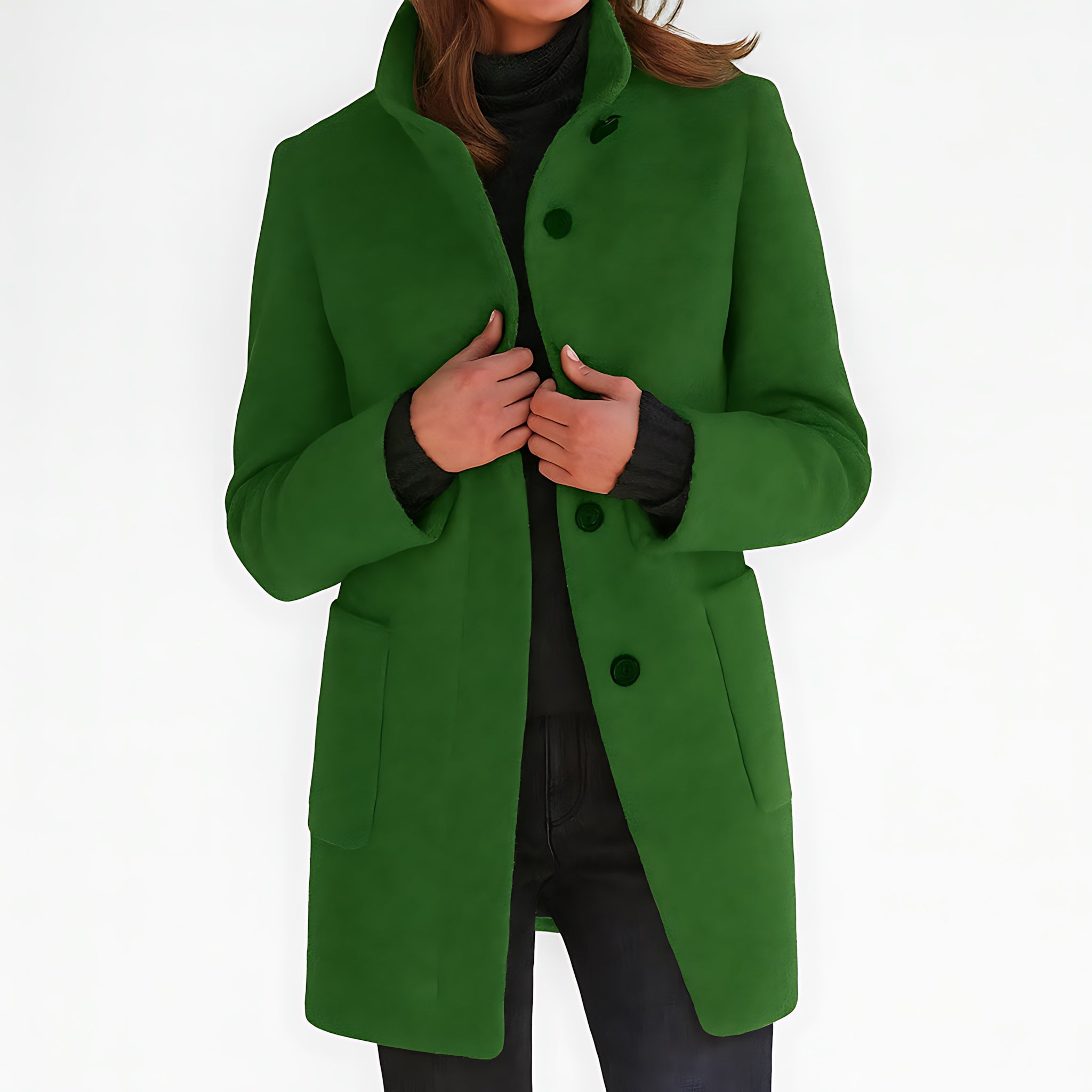 Claire – Single Breasted Mid Length Coat