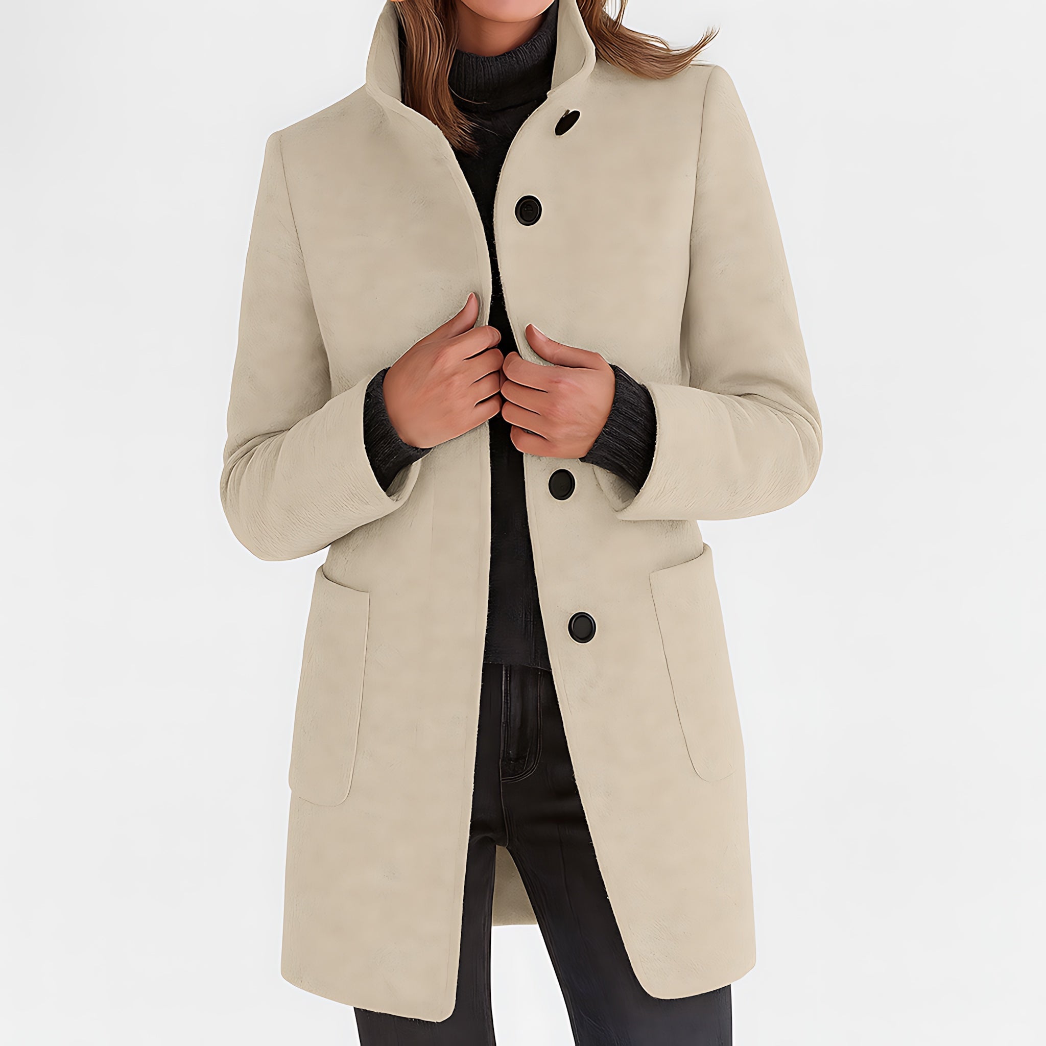 Claire – Single Breasted Mid Length Coat