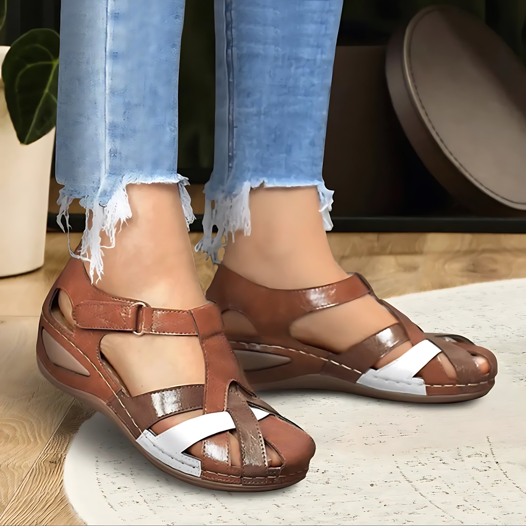 Clara – Crisscross Ankle Strap Wedge Sandals