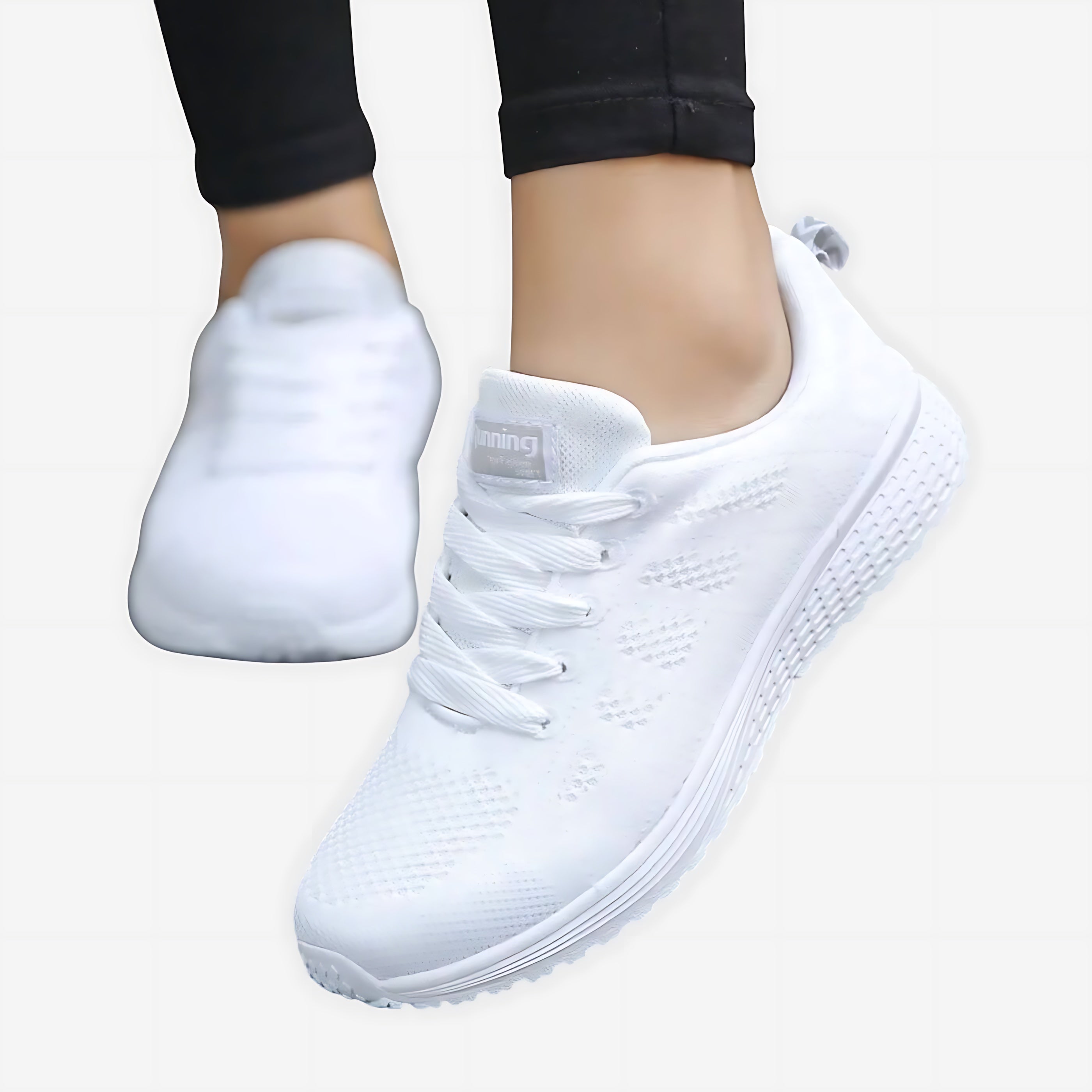 Clara – Knit Lace Up Walking Sneakers
