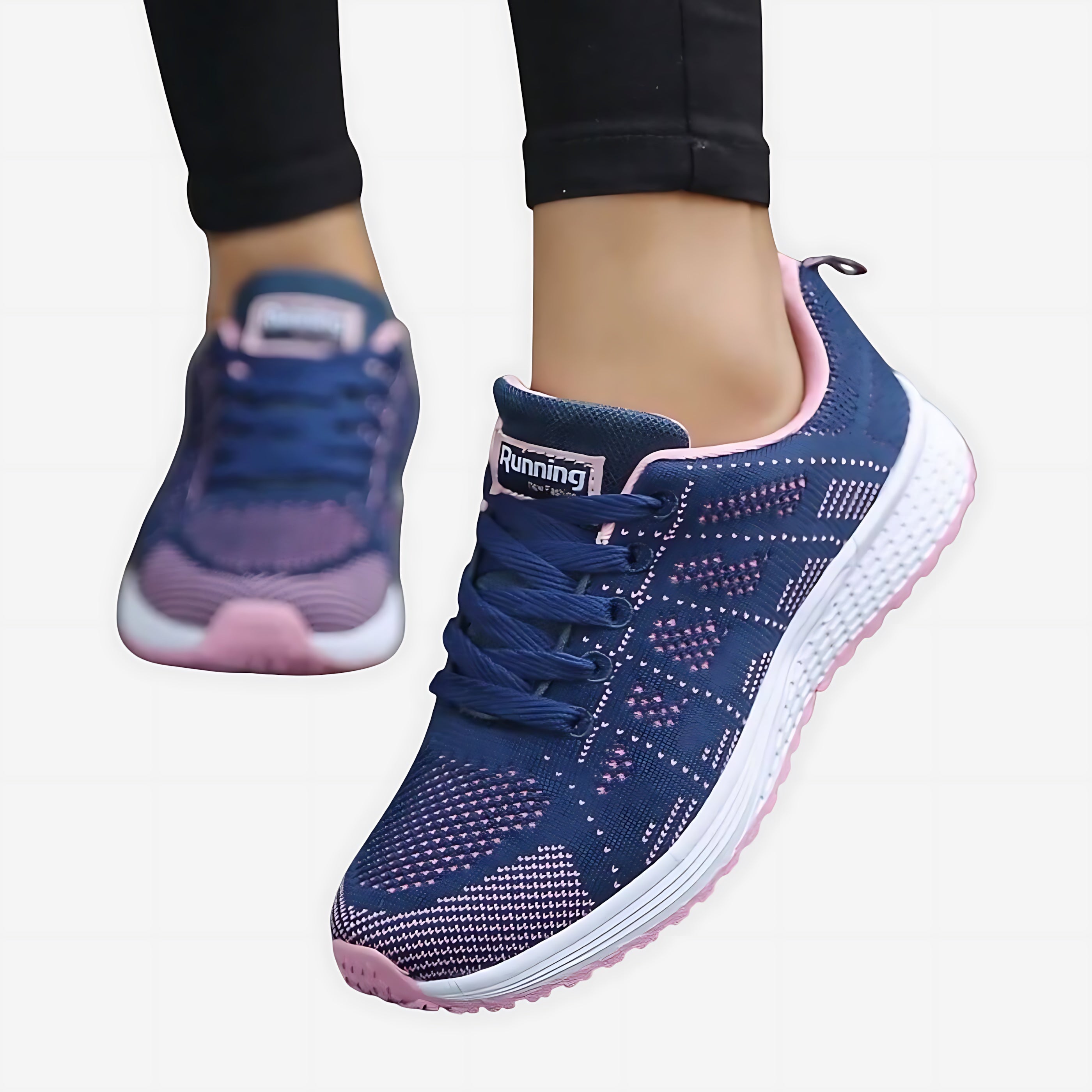 Clara – Knit Lace Up Walking Sneakers