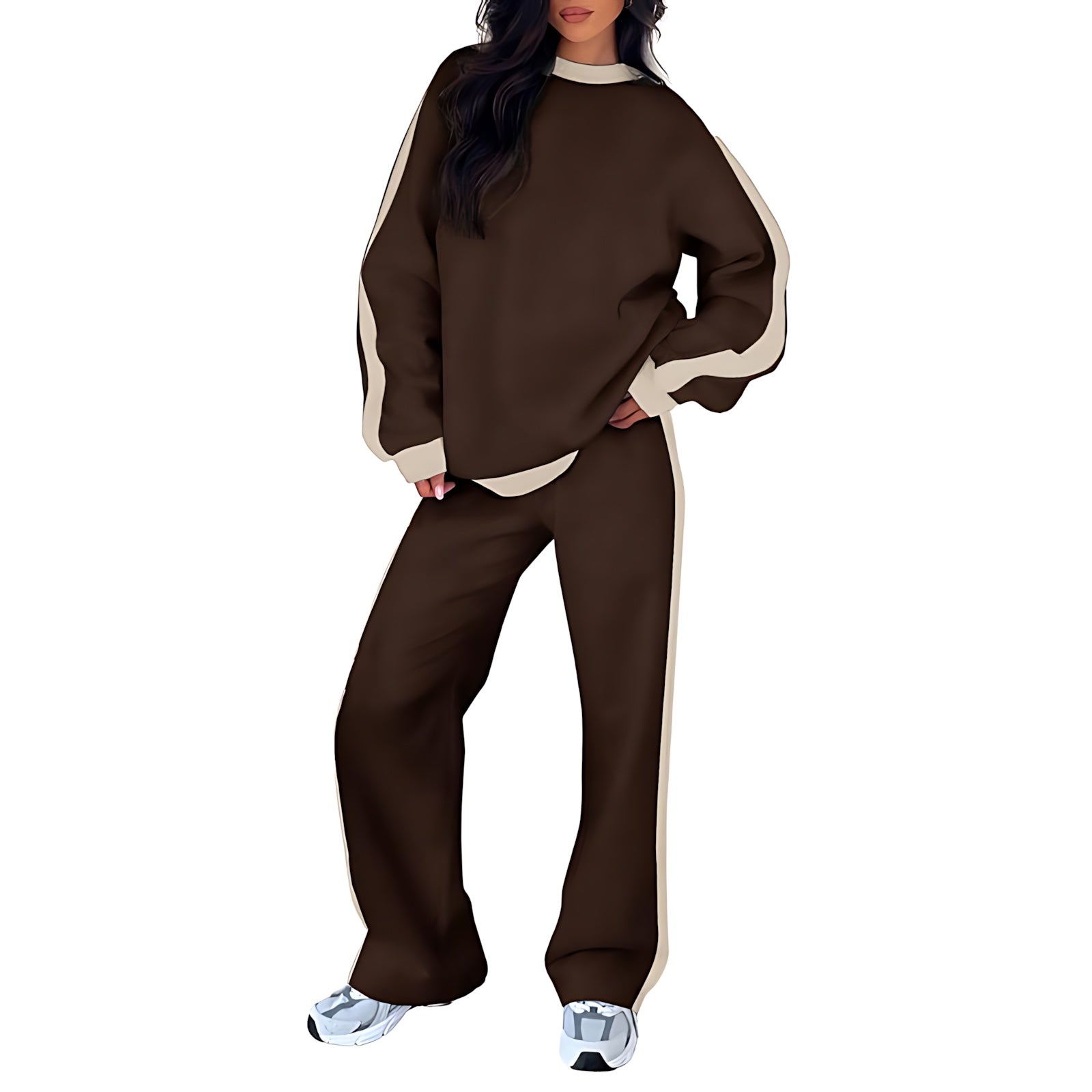 Clara – Side Stripe Sweatshirt And Pants Lounge Set