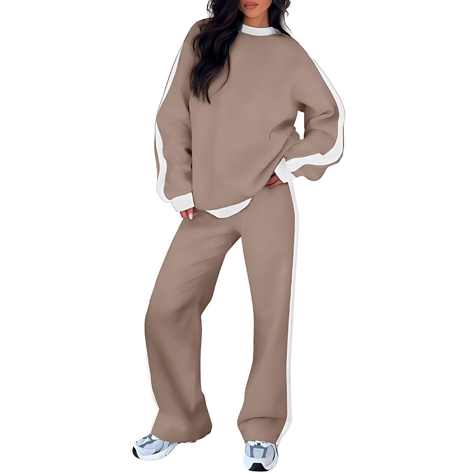 Clara – Side Stripe Sweatshirt And Pants Lounge Set