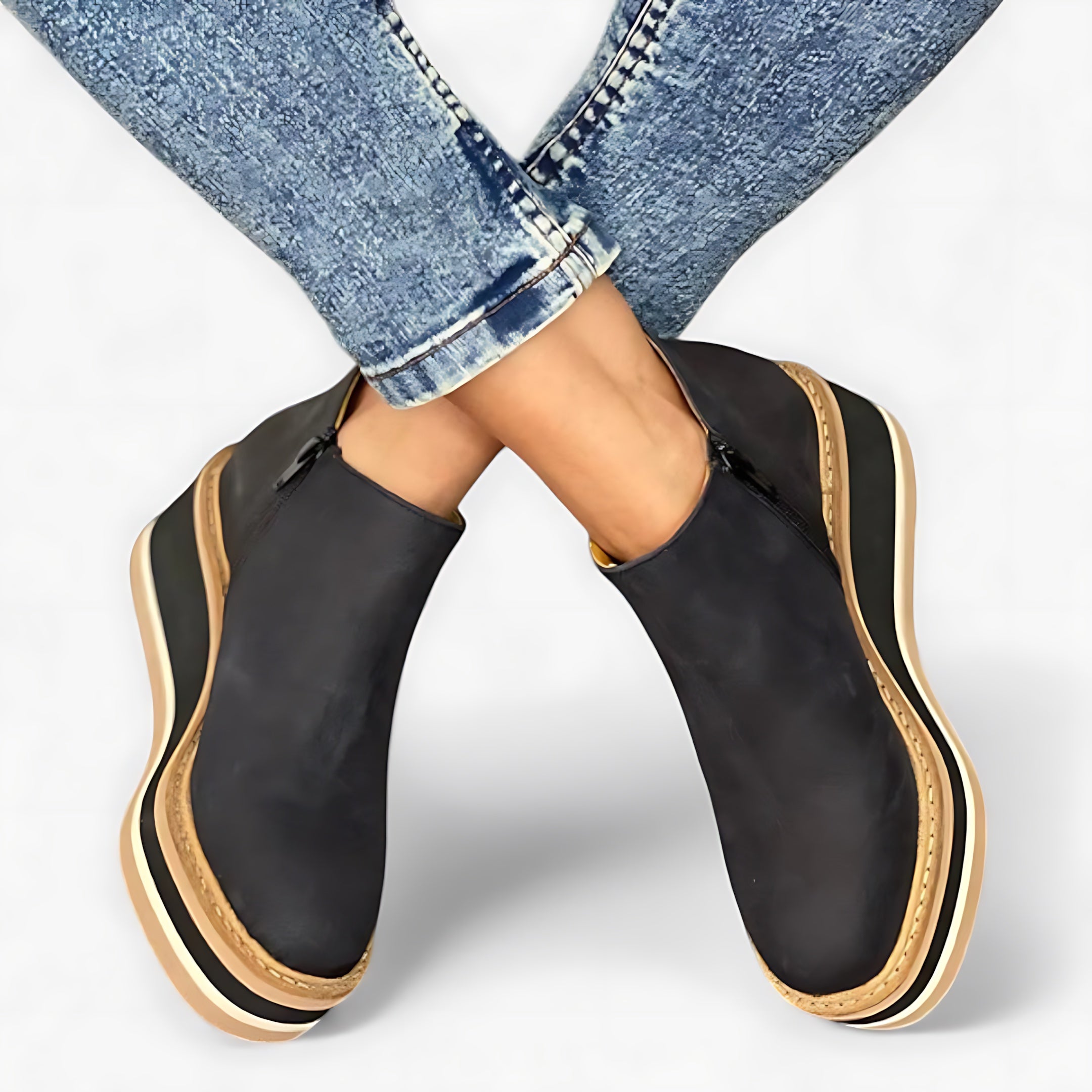 Clara – Suede Wedge Ankle Boots