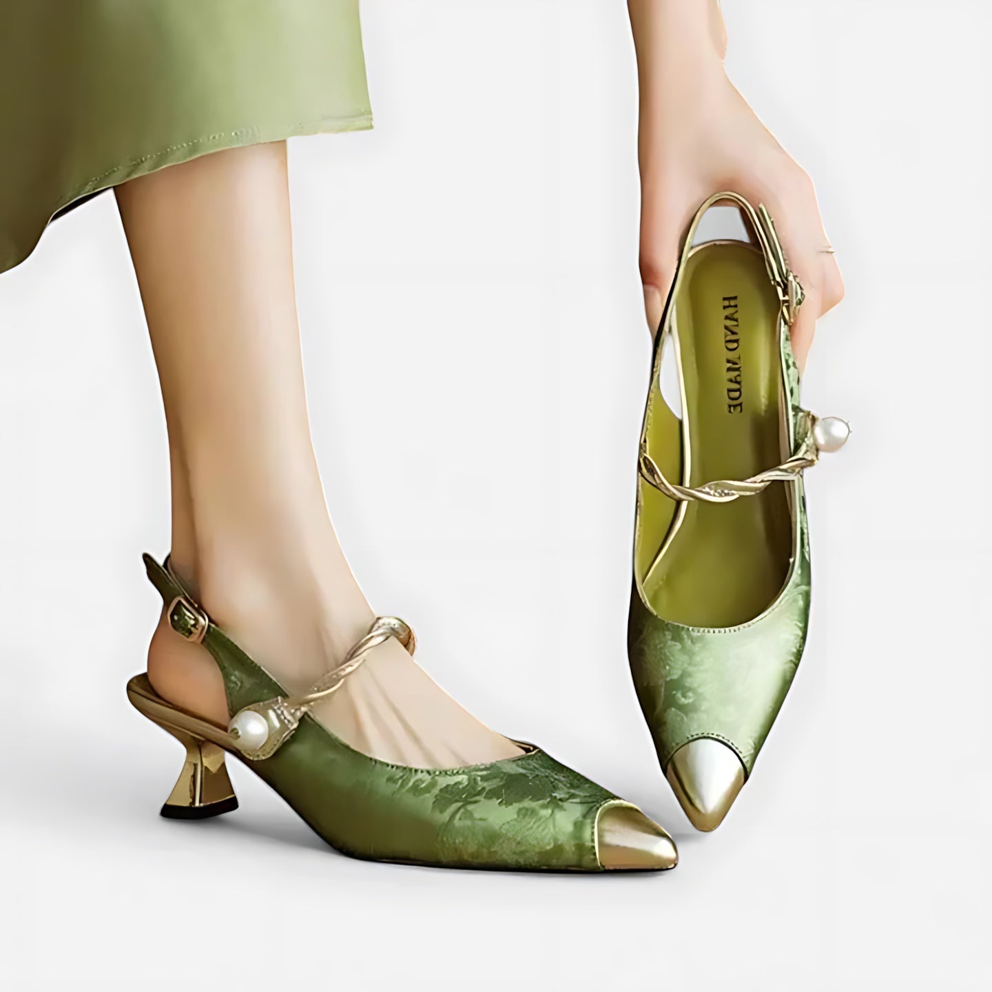 Claudia – Pointed Toe Mary Jane Kitten Heels