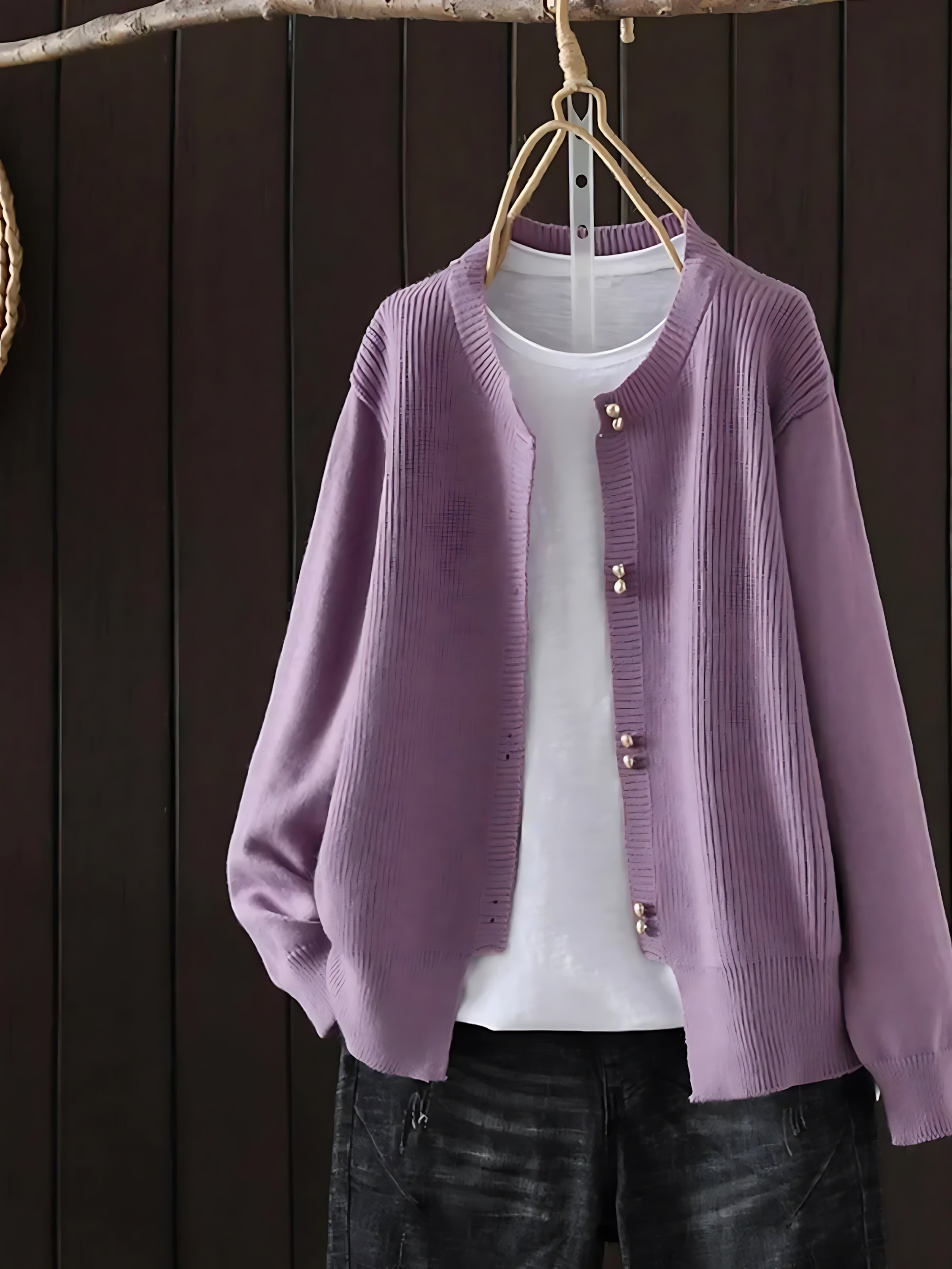 Cora – Batwing Sleeve Button Up Knit Cardigan