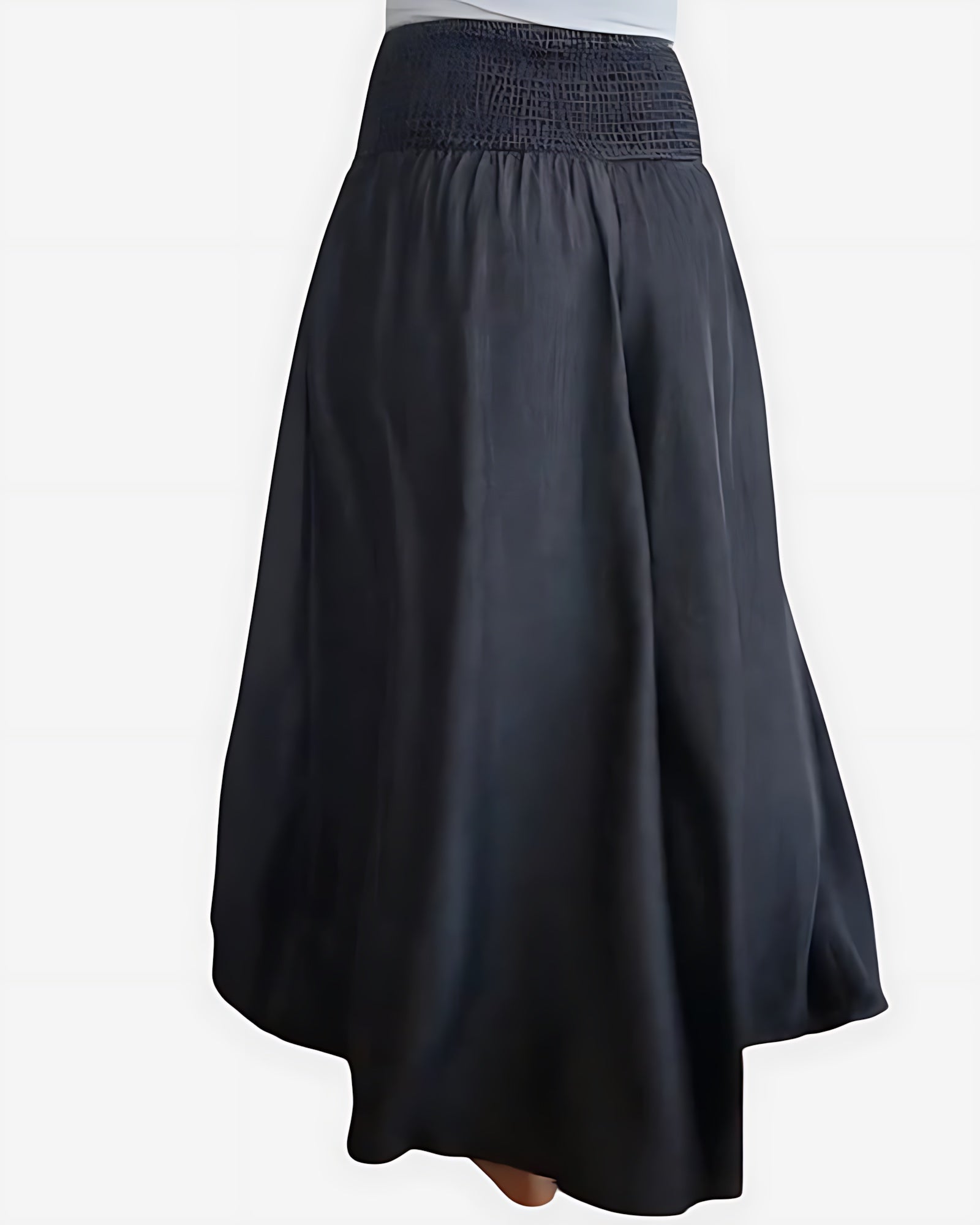 Cora – Smocked Waist Denim Wide Leg Pants