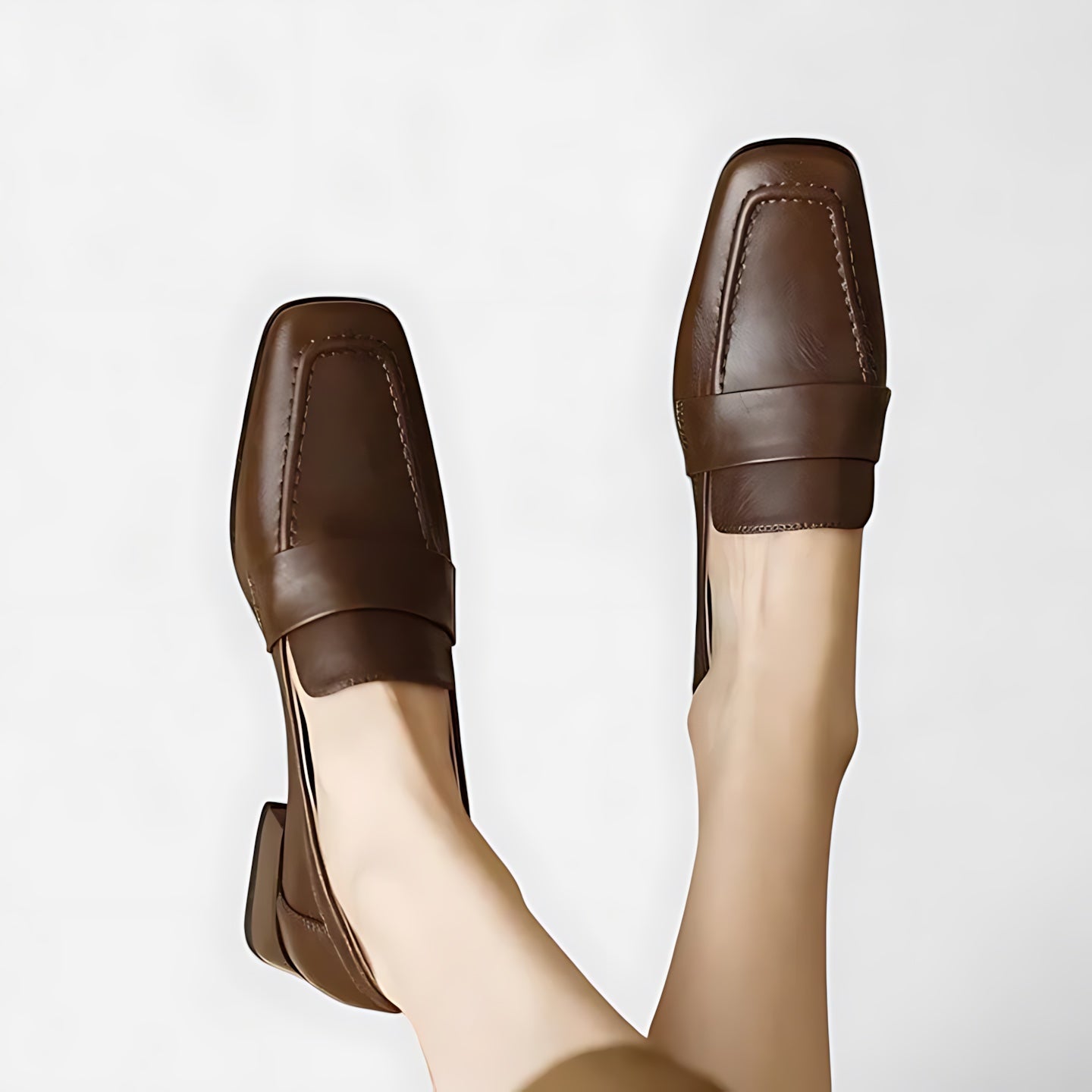 Daisy – Faux Leather Block Heel Loafers