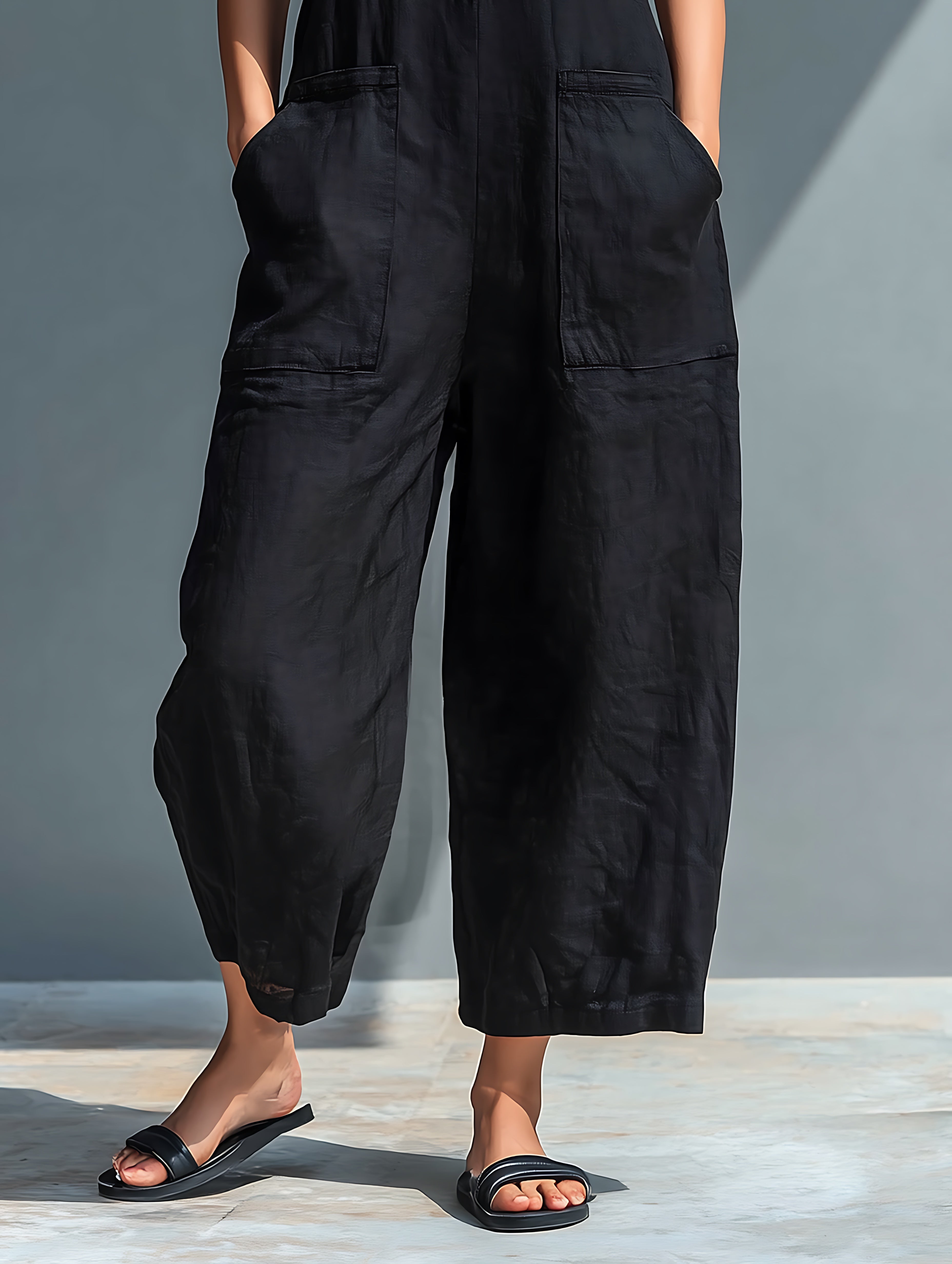 Daniela – Collared Loose Fit Wide Leg Jumpsuit