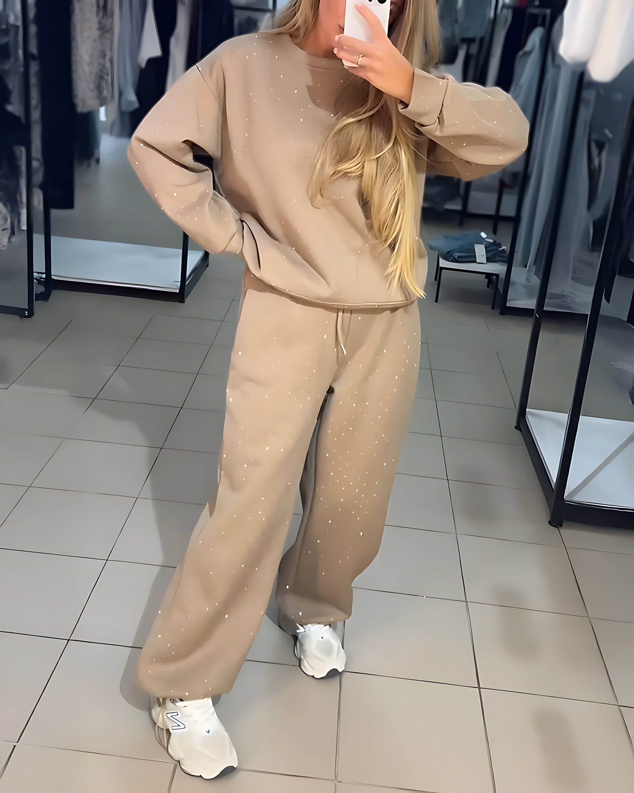 Daniela – Crew Neck Top and Straight Leg Pants Lounge Set
