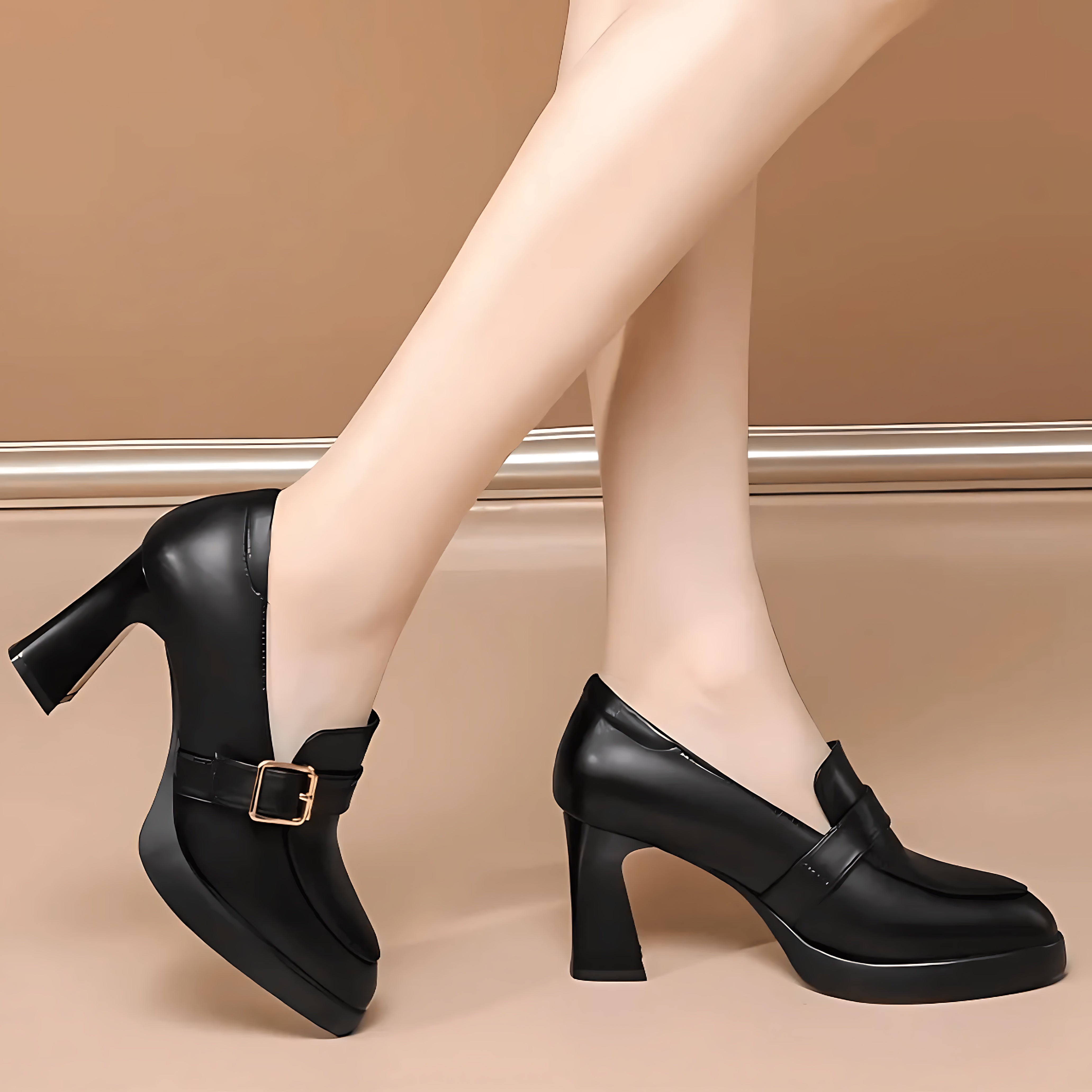 Daniela – Mary Jane Platform Block Heel Pumps