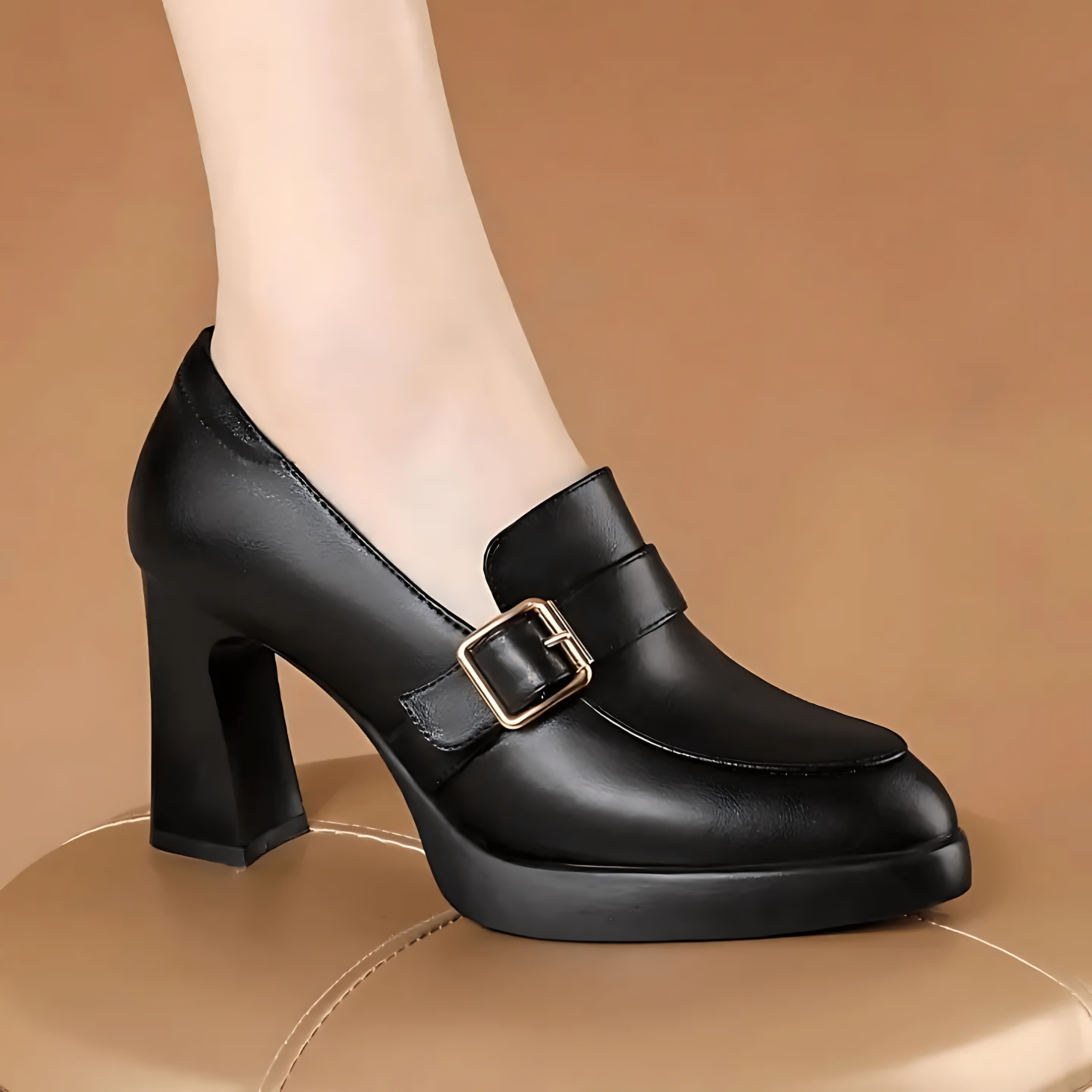 Daniela – Mary Jane Platform Block Heel Pumps