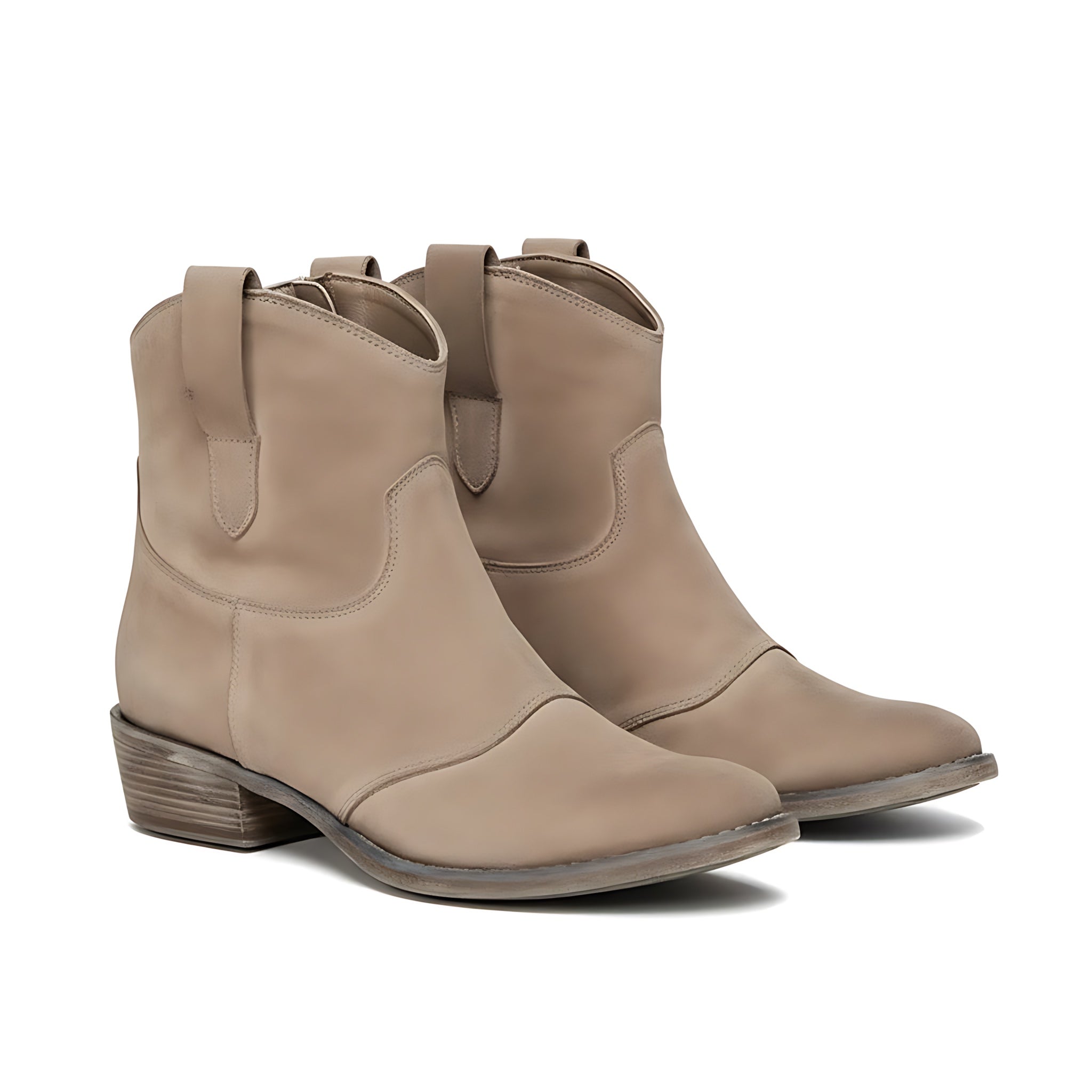 Daniela – Suede Pointed Toe Western Ankle Boots