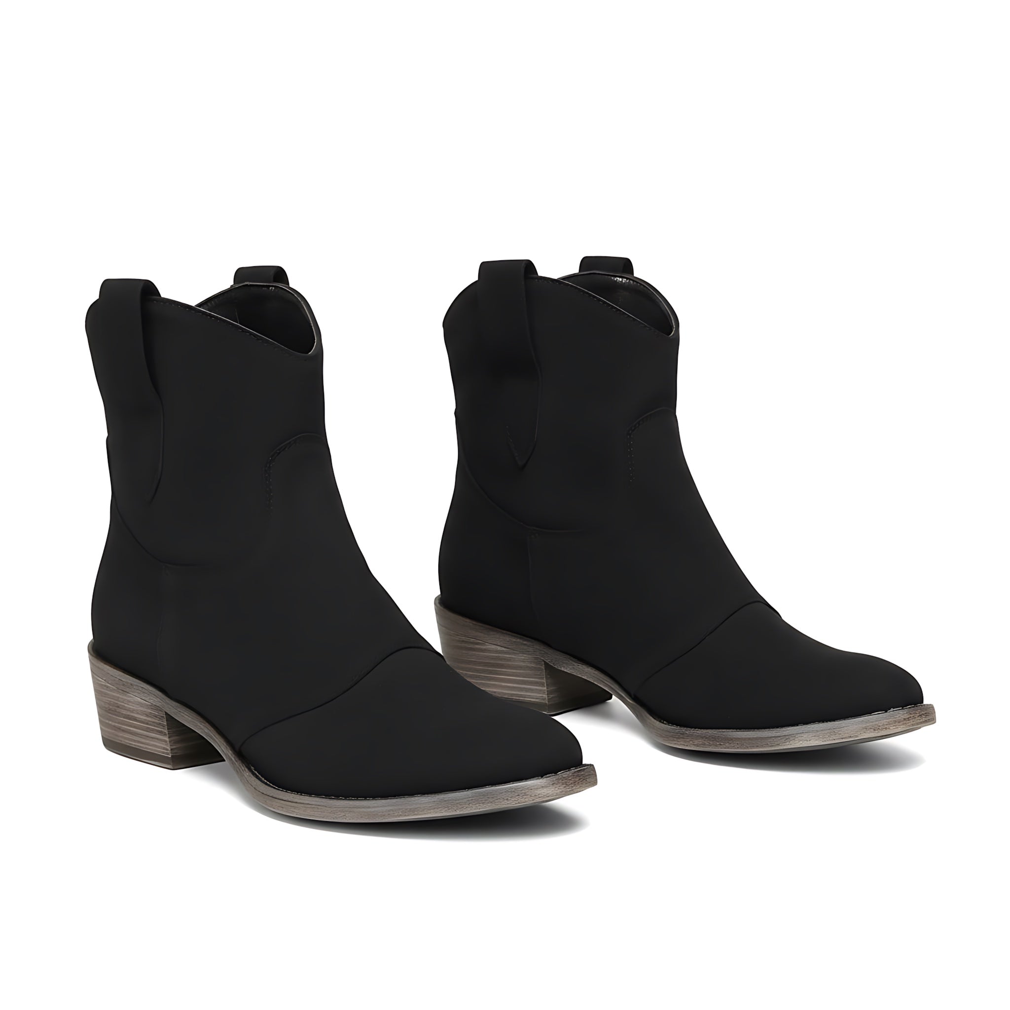 Daniela – Suede Pointed Toe Western Ankle Boots