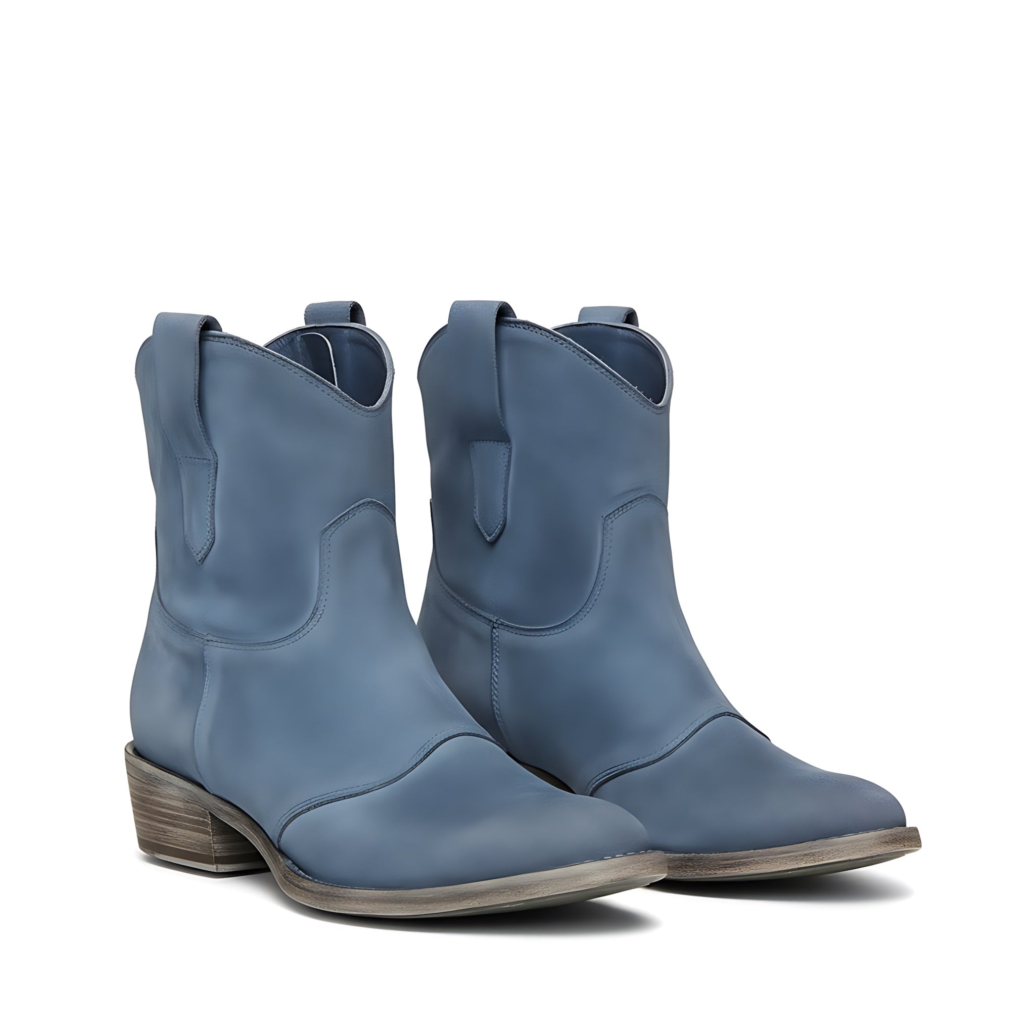 Daniela – Suede Pointed Toe Western Ankle Boots