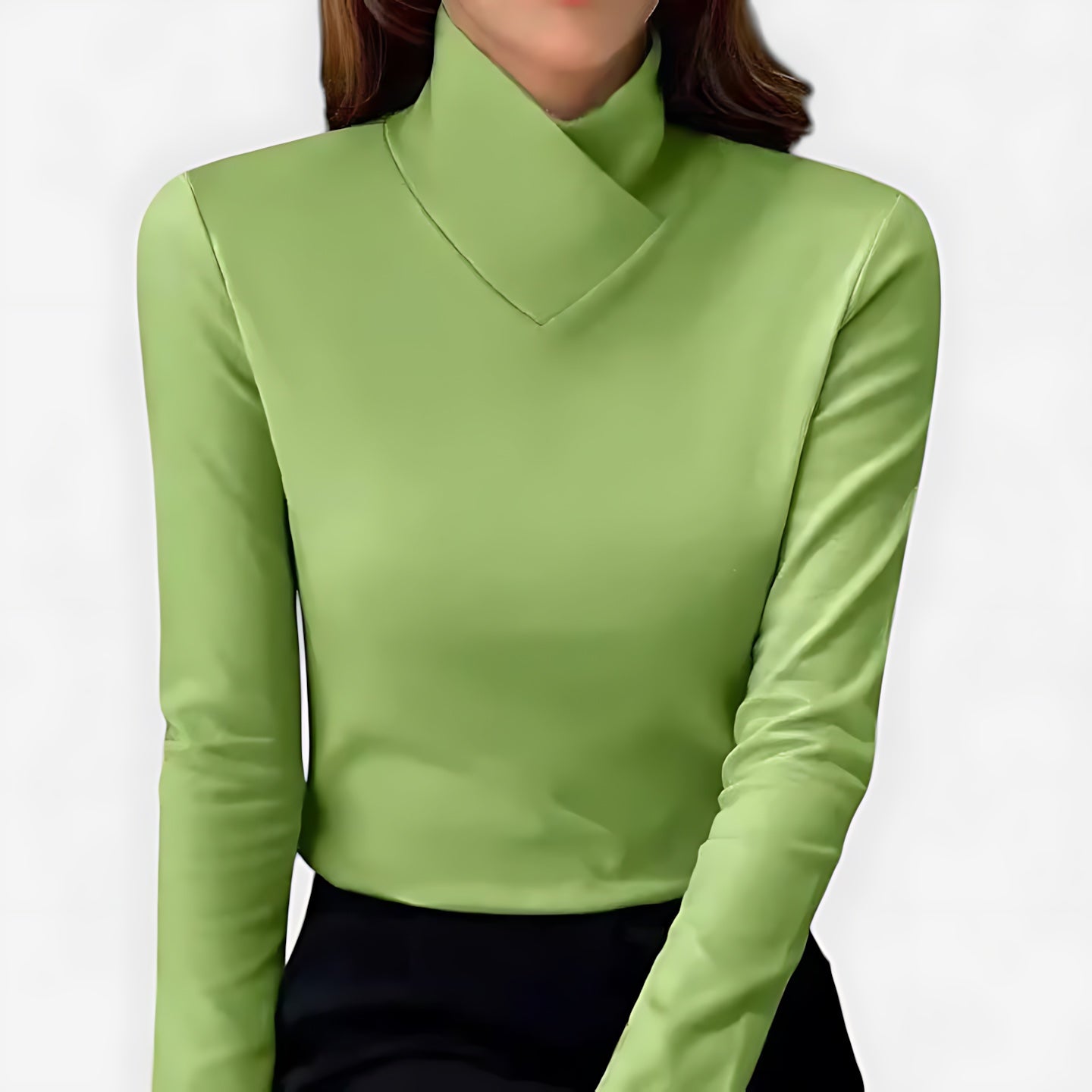 Daphne – Crossover High Neck Knit Top
