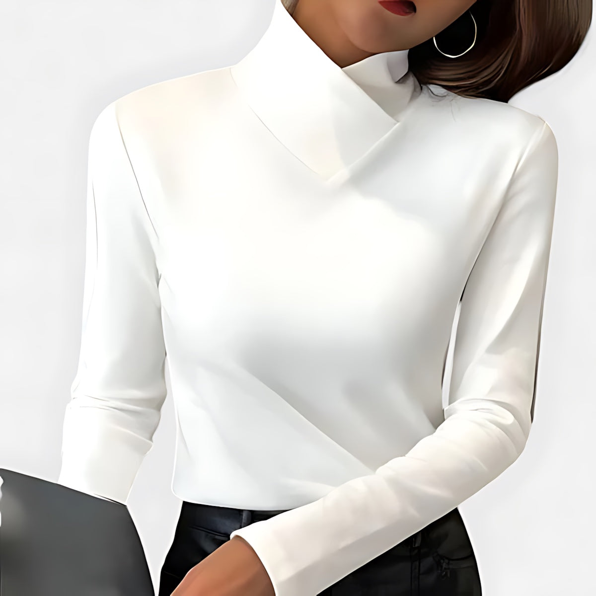 Daphne – Crossover High Neck Knit Top