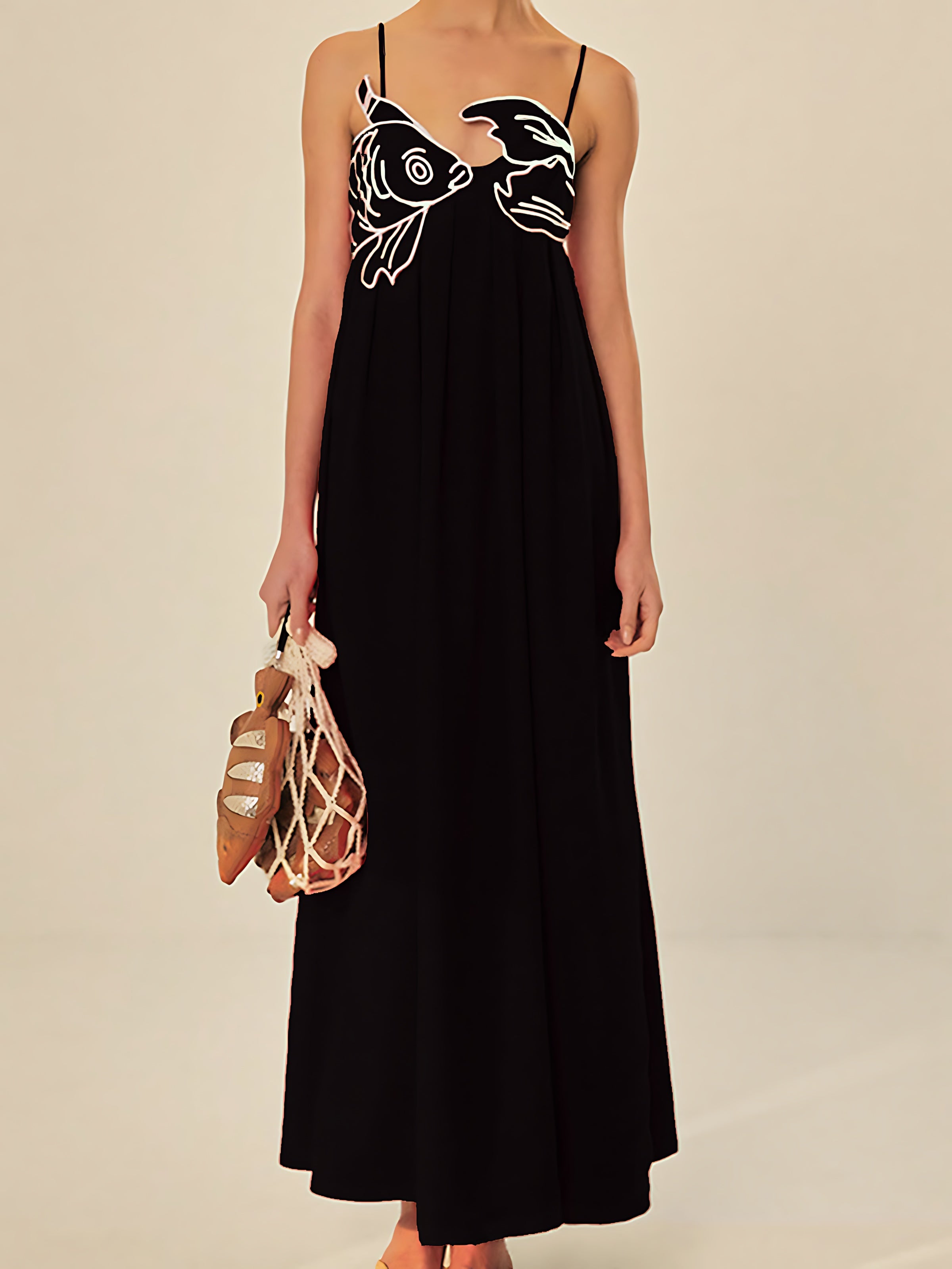 Daphne – Embroidered Cami Shift Midi Dress