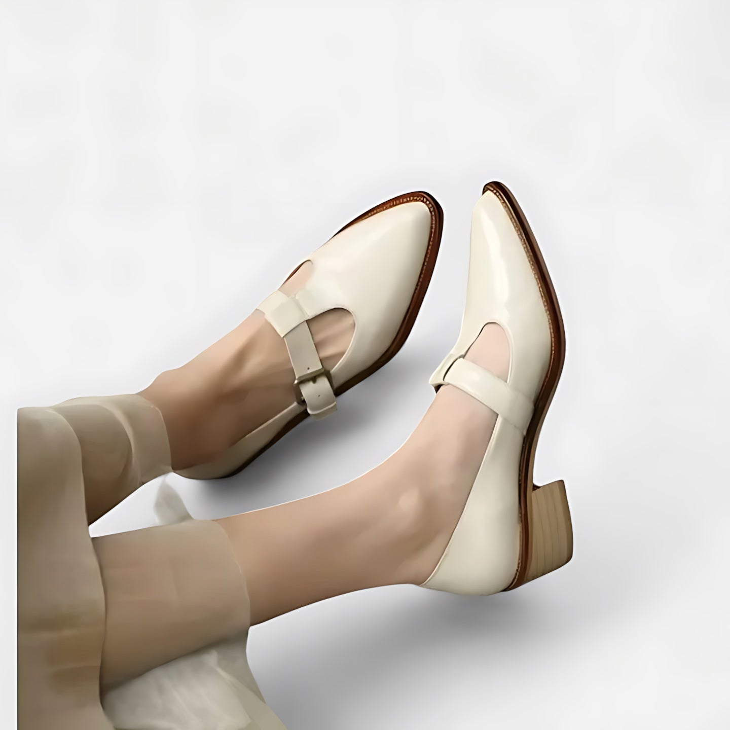 Daphne – Pointed Toe Double Strap Flats