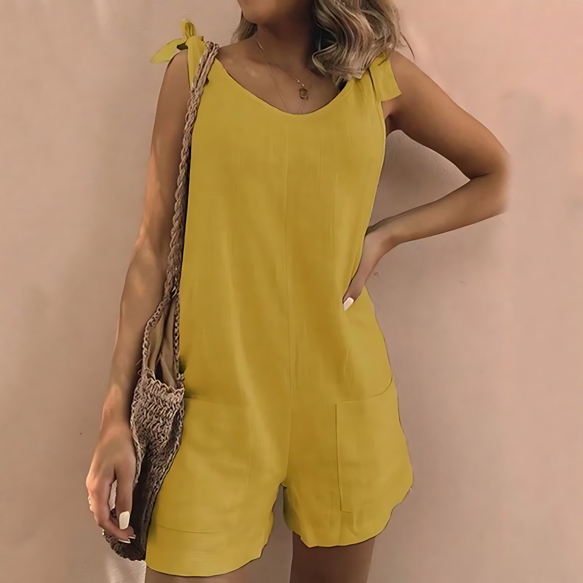 Daphne – Tie Shoulder Wide Leg Summer Romper