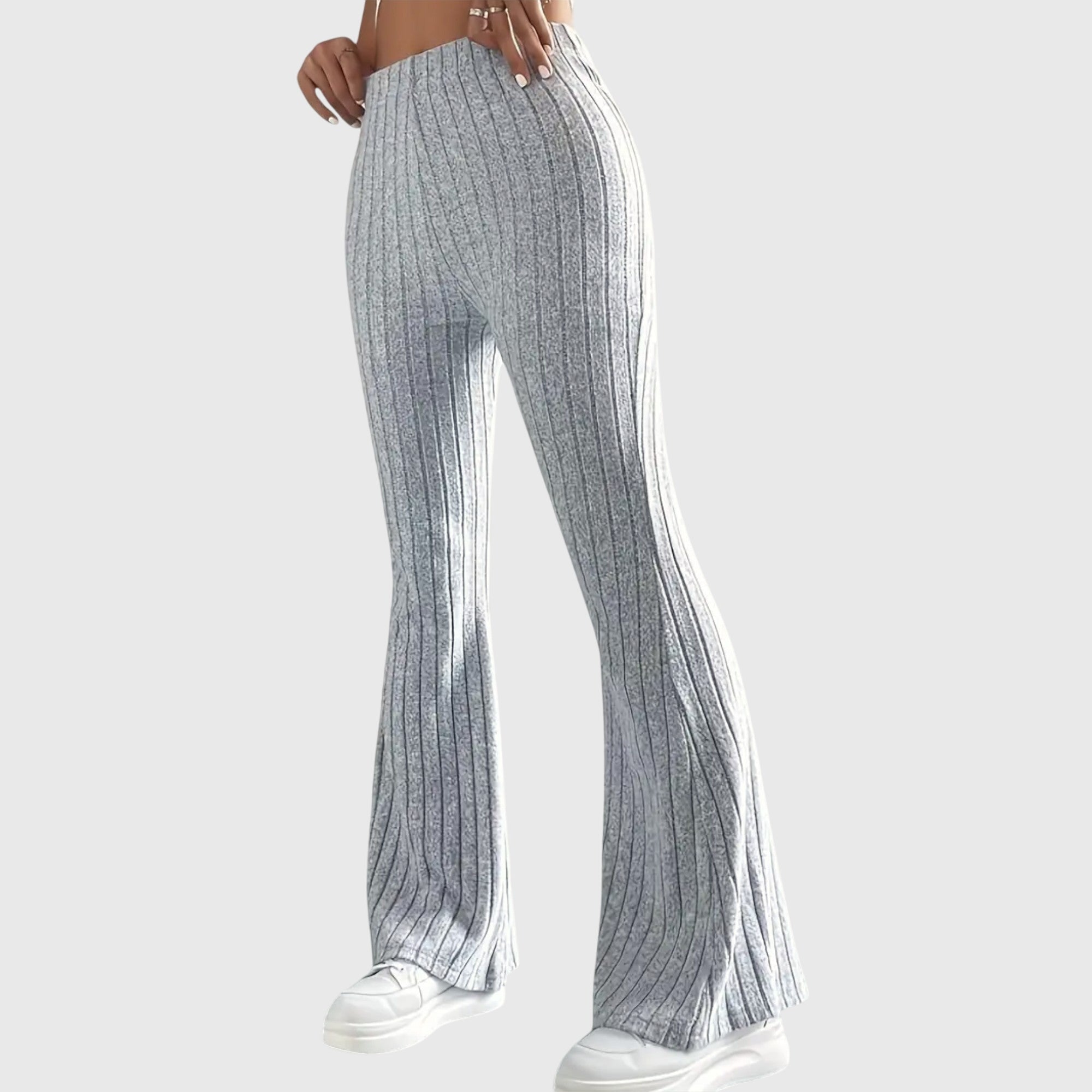 Sloane – Striped Ribbed Flare Pants