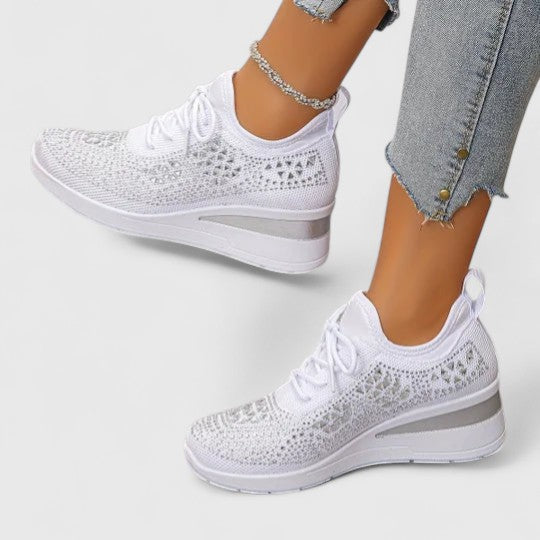 Maeve – Perforated Floral Lace Up Sneakers