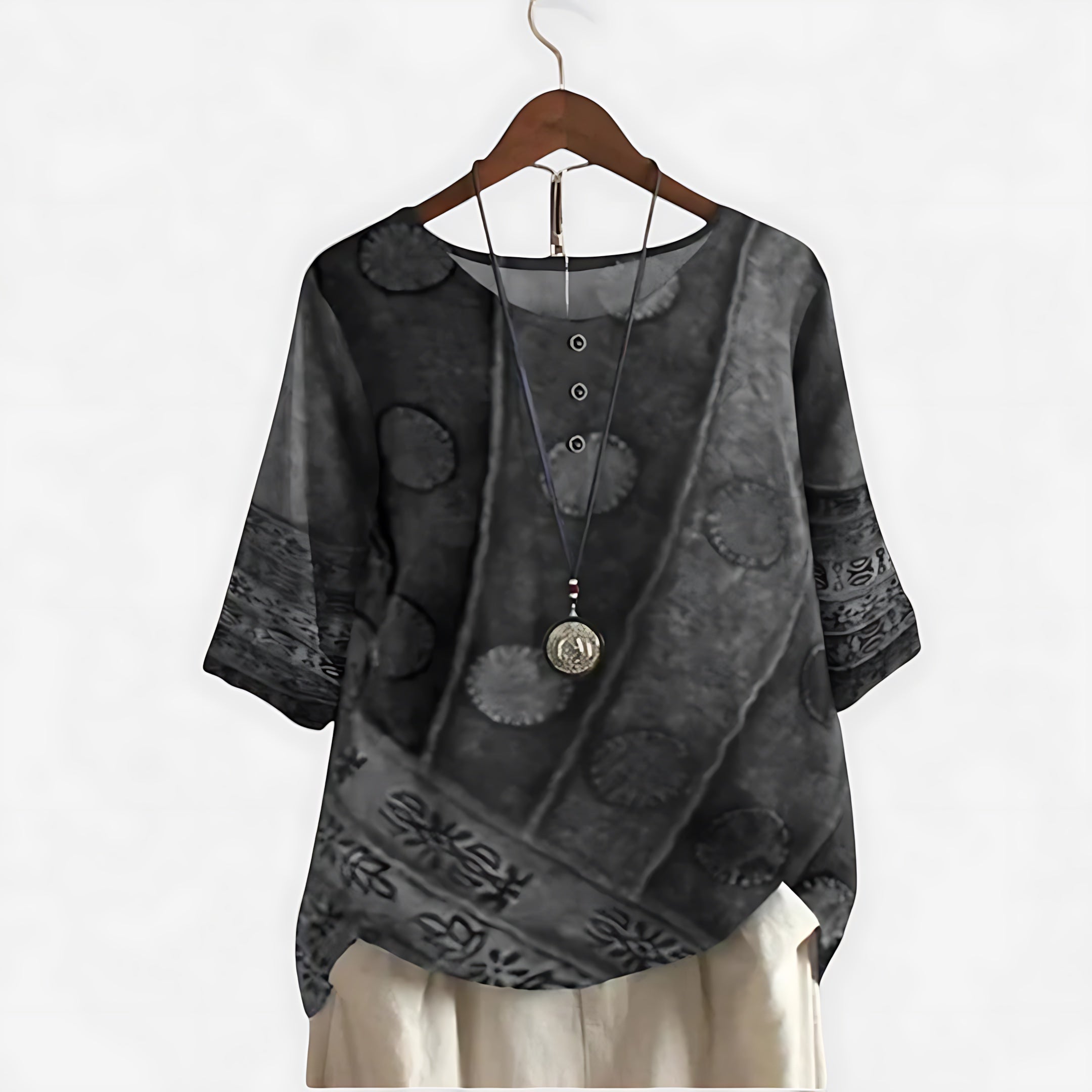 Delilah – Abstract Print Boho Top