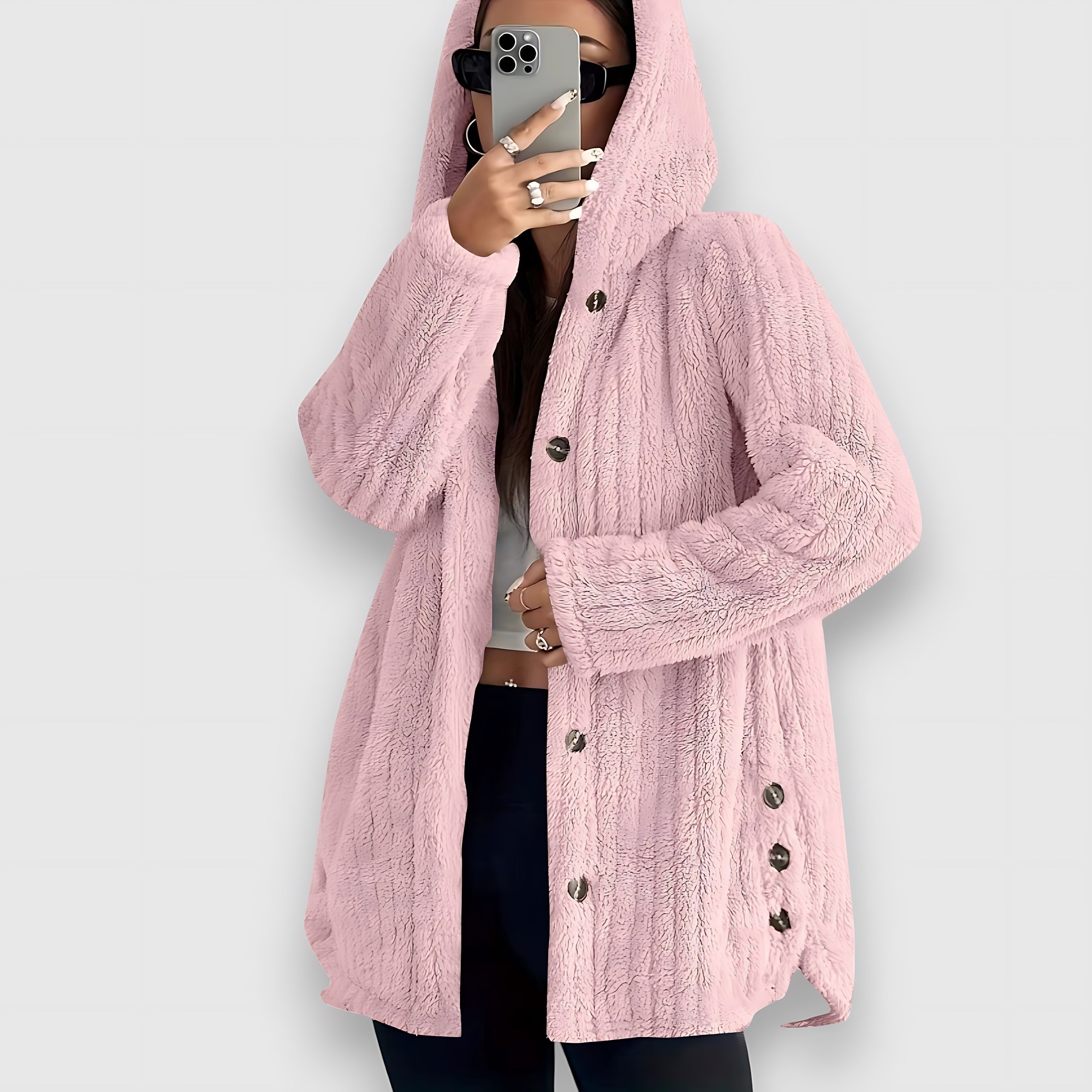 Delilah – Chunky Cable Knit Button Up Cardigan