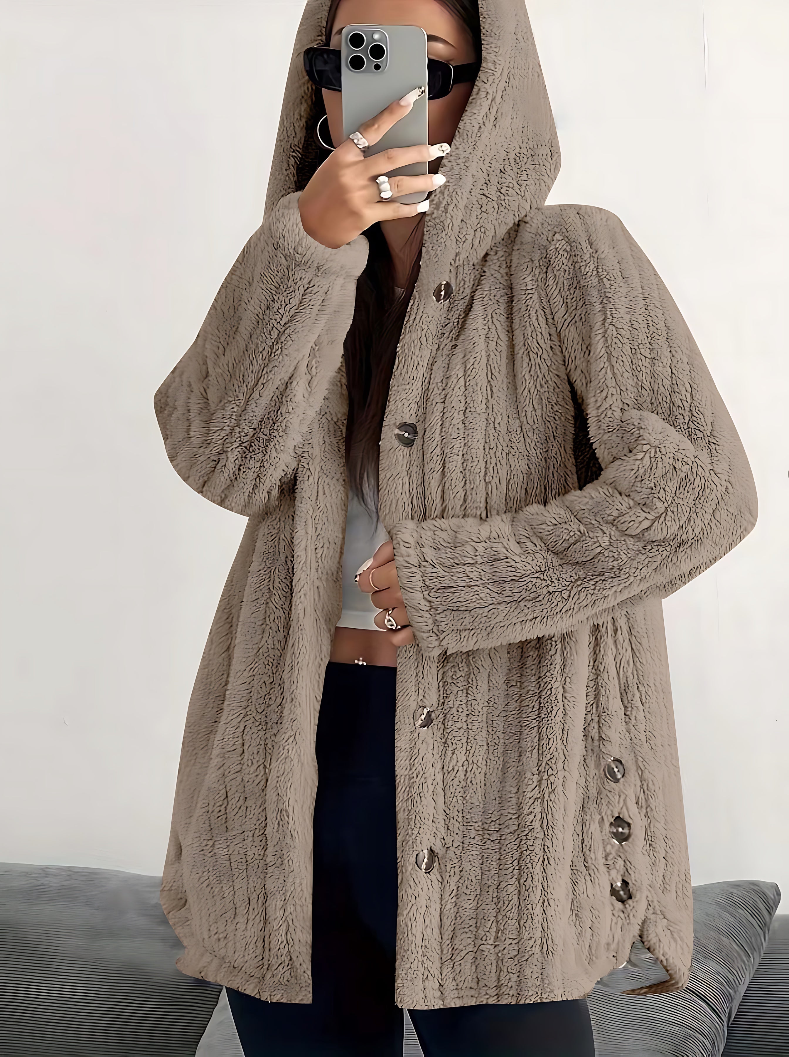 Delilah – Chunky Cable Knit Button Up Cardigan