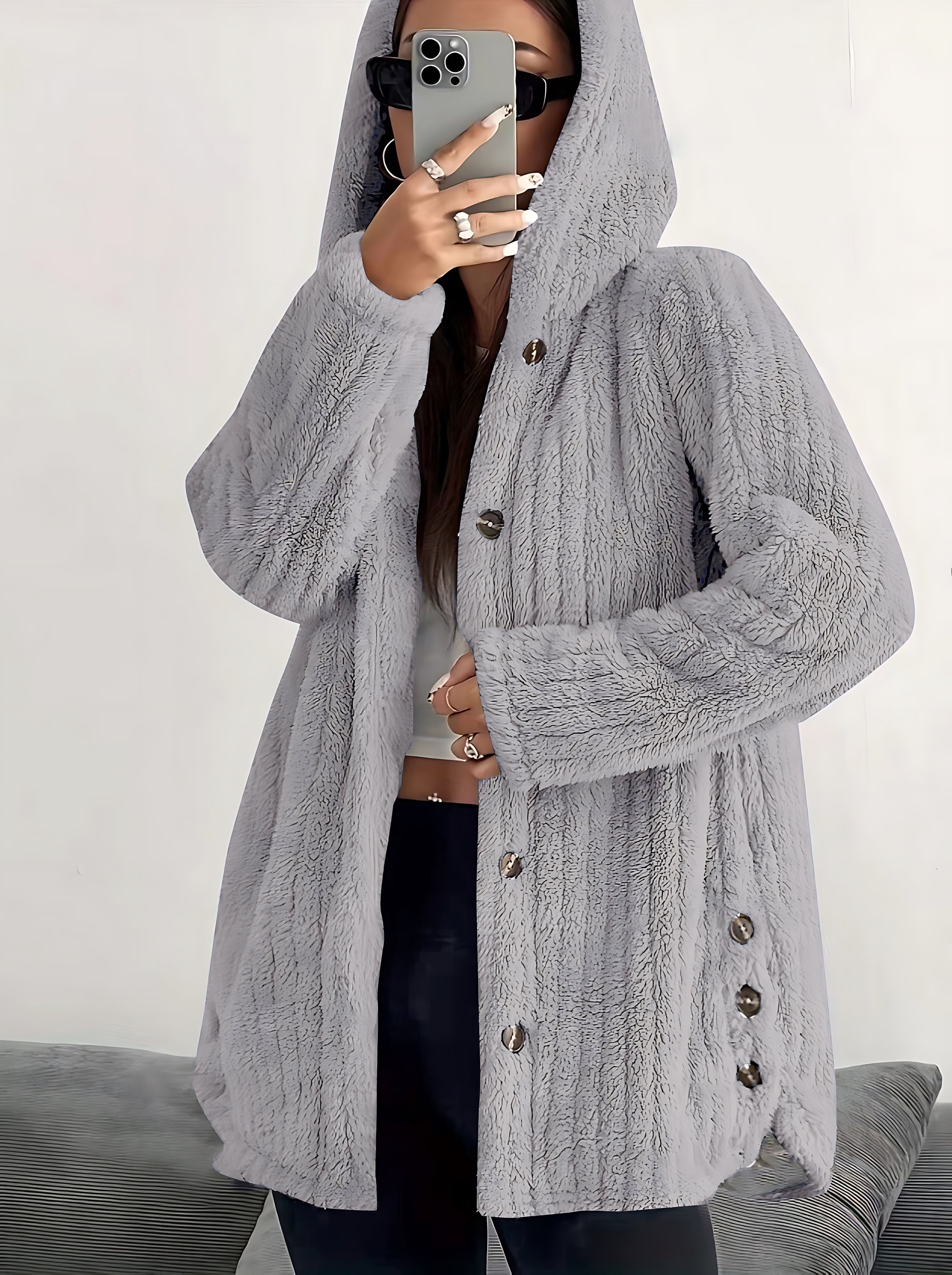 Delilah – Chunky Cable Knit Button Up Cardigan