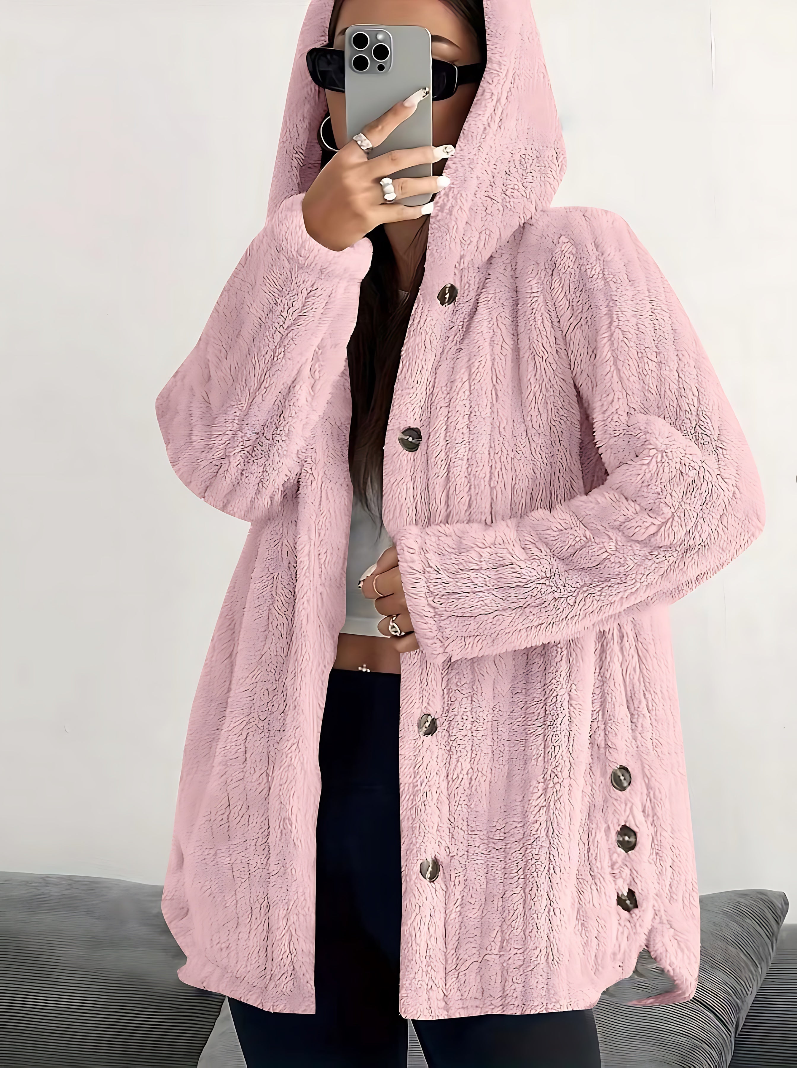 Delilah – Chunky Cable Knit Button Up Cardigan