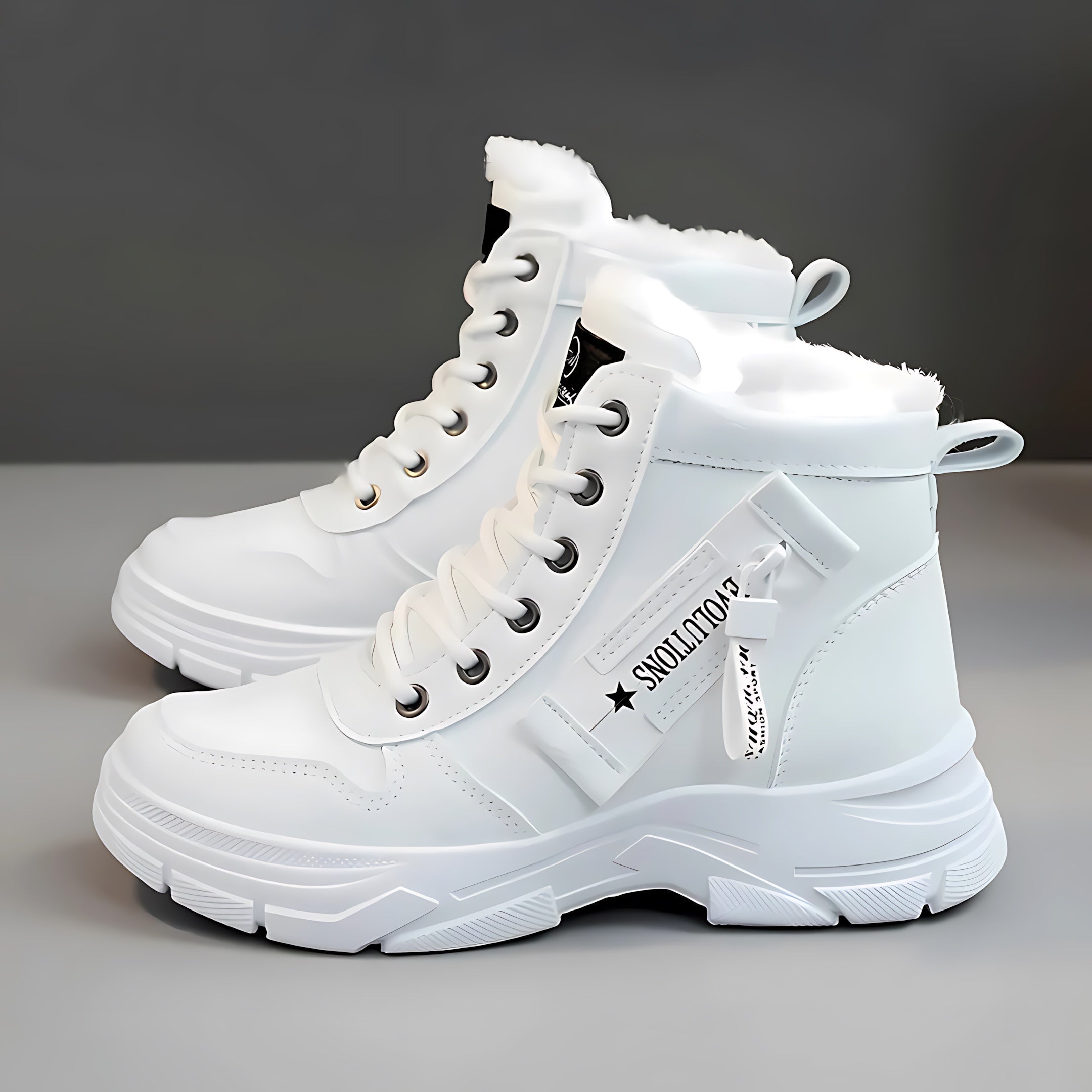 Della – Lace Up Chunky Sole Winter Ankle Boots