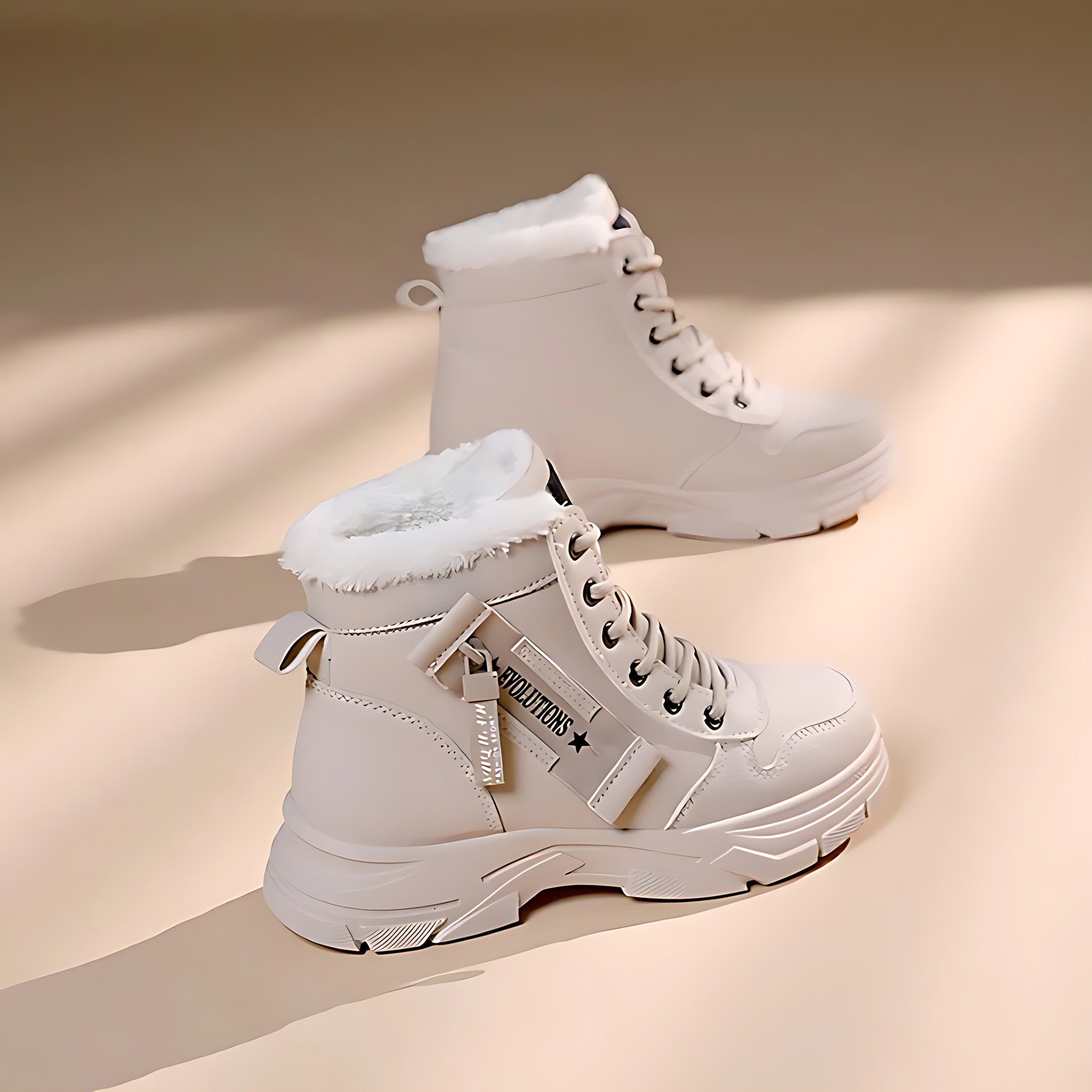 Della – Lace Up Chunky Sole Winter Ankle Boots