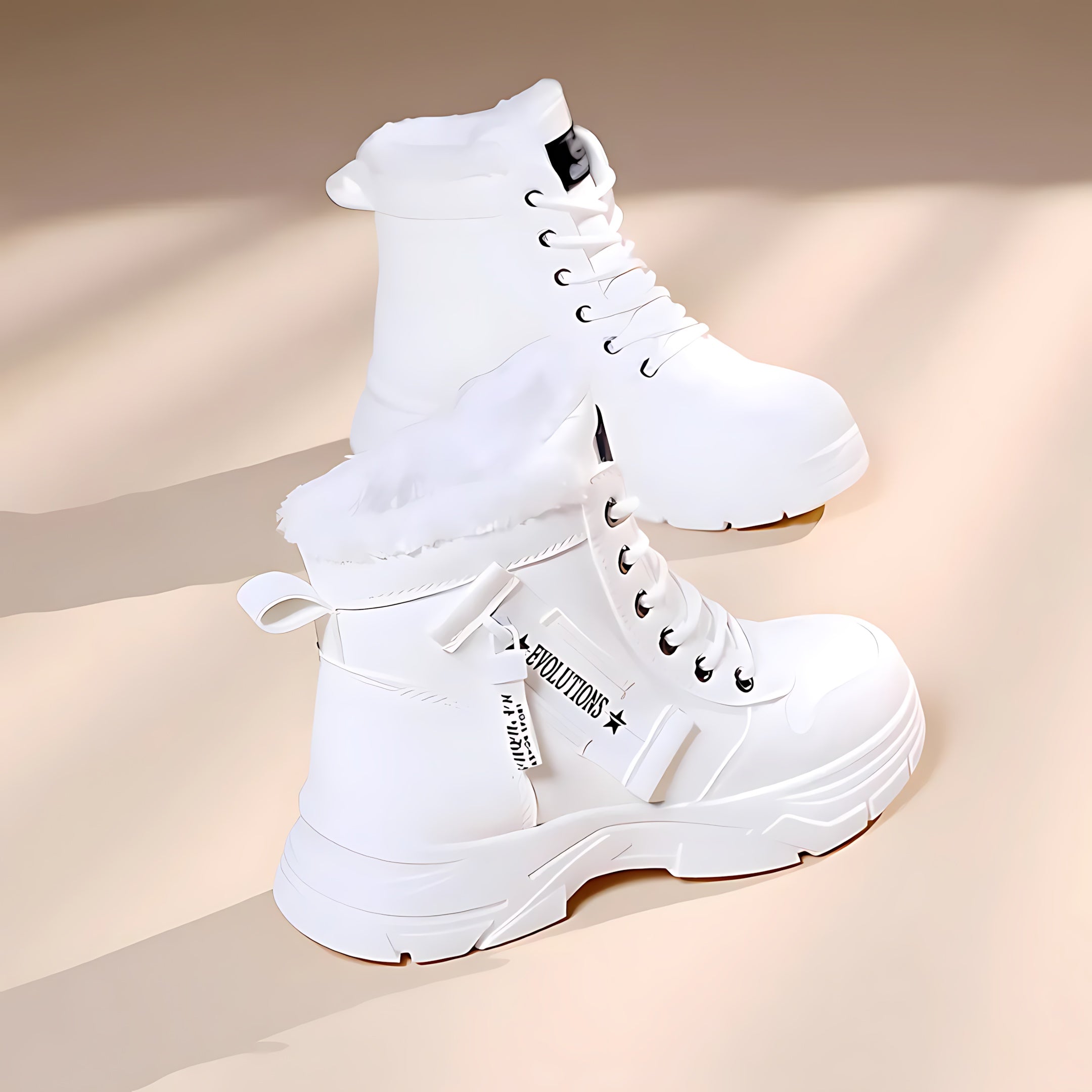 Della – Lace Up Chunky Sole Winter Ankle Boots