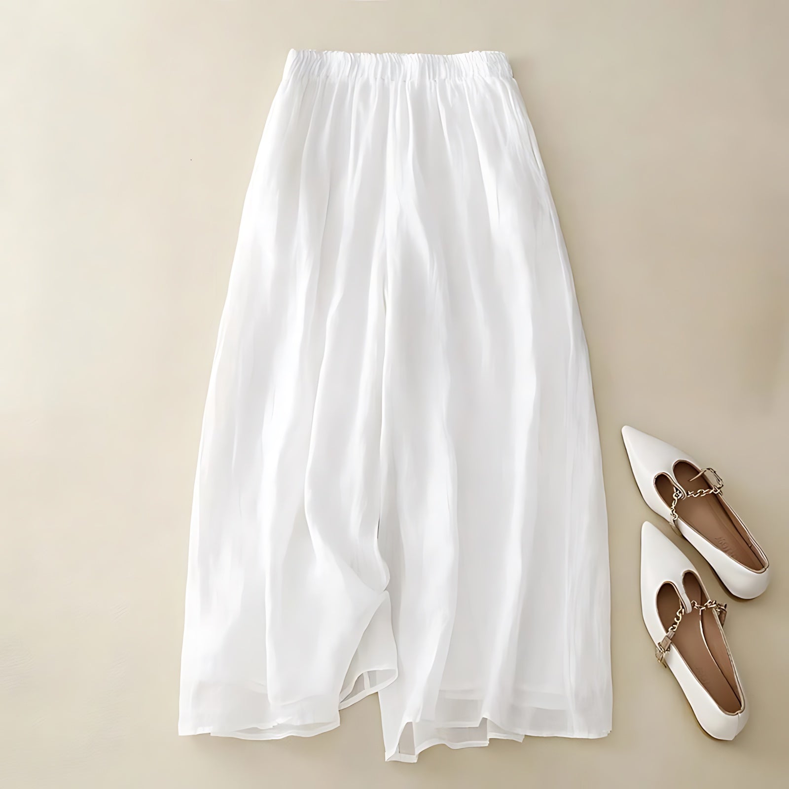 Diana – Elastic Waist Wide Leg Culotte Pants