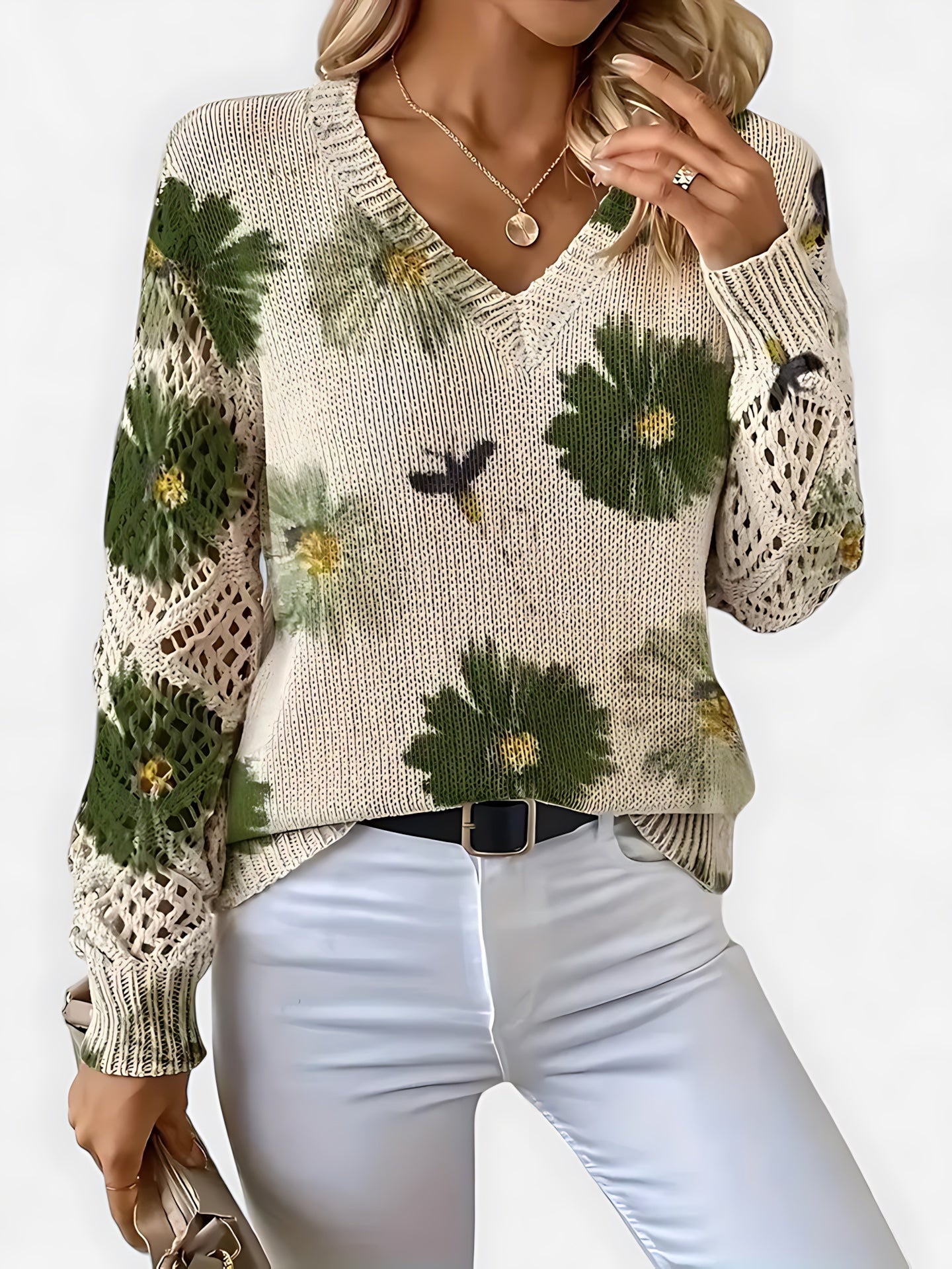 Diana – Floral Print V Neck Blouse