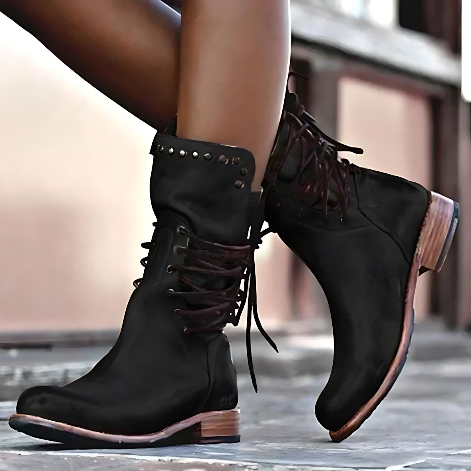 Diana – Leather Lace Up Combat Boots