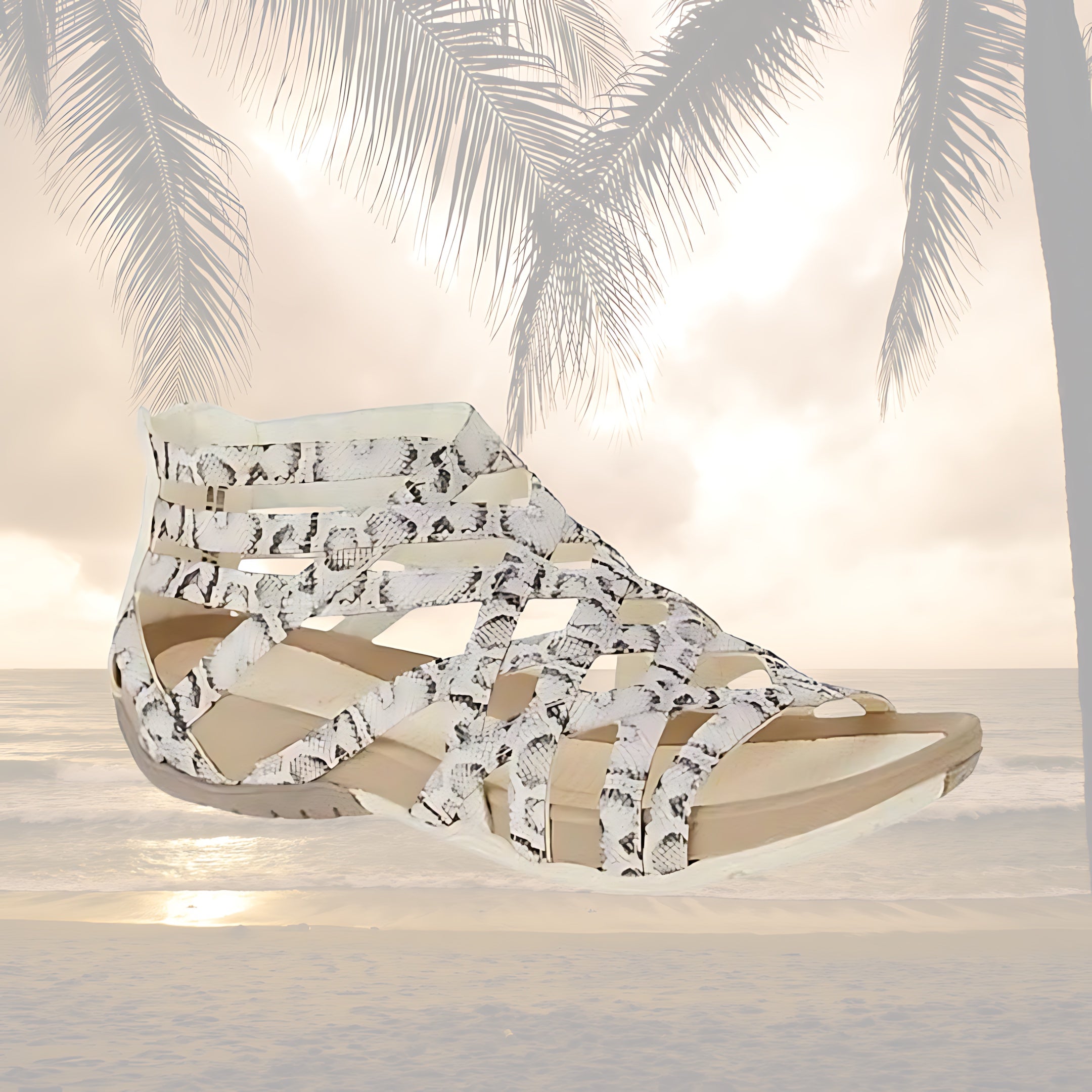 Diana – Woven Cutout Closed Toe Wedge Sandals