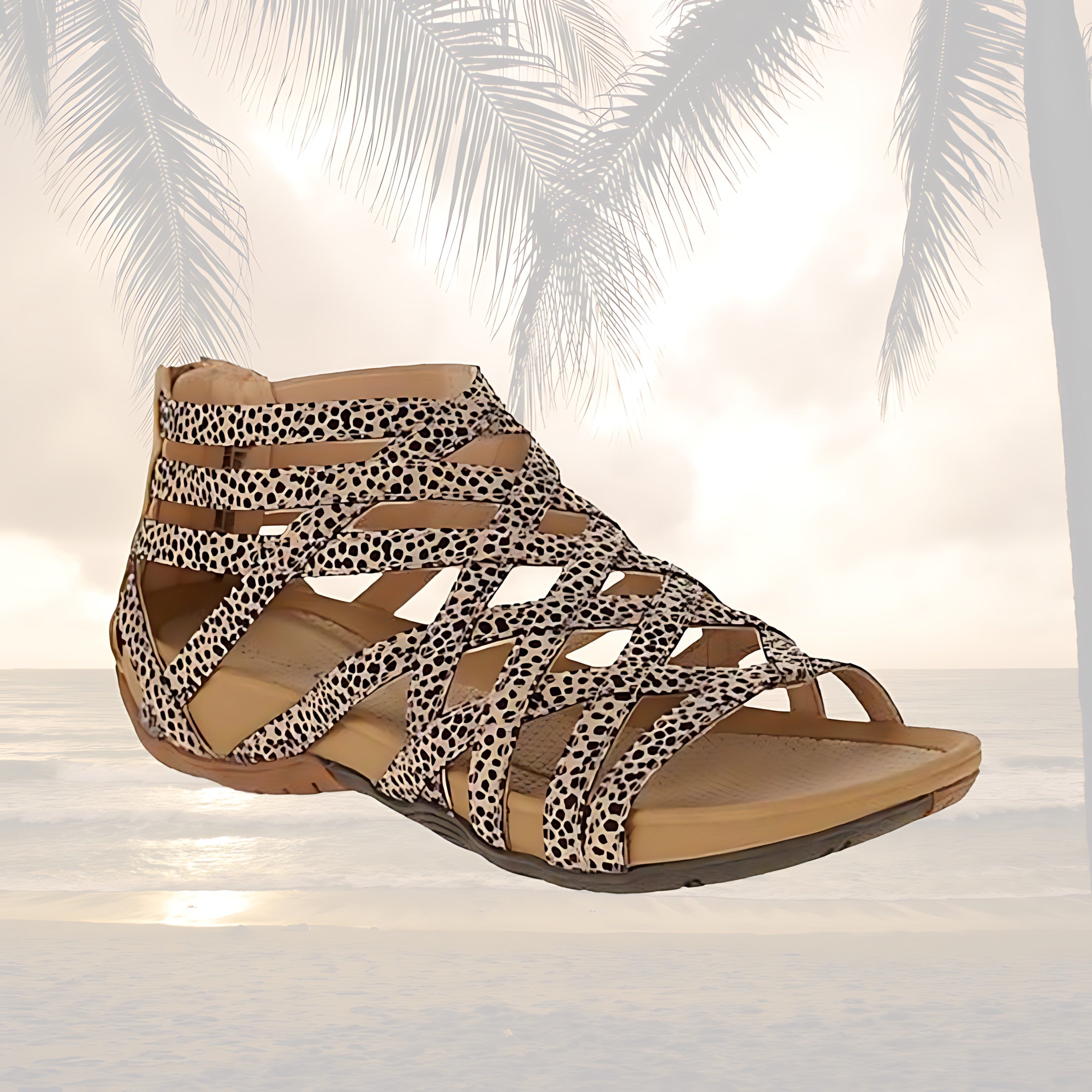 Diana – Woven Cutout Closed Toe Wedge Sandals